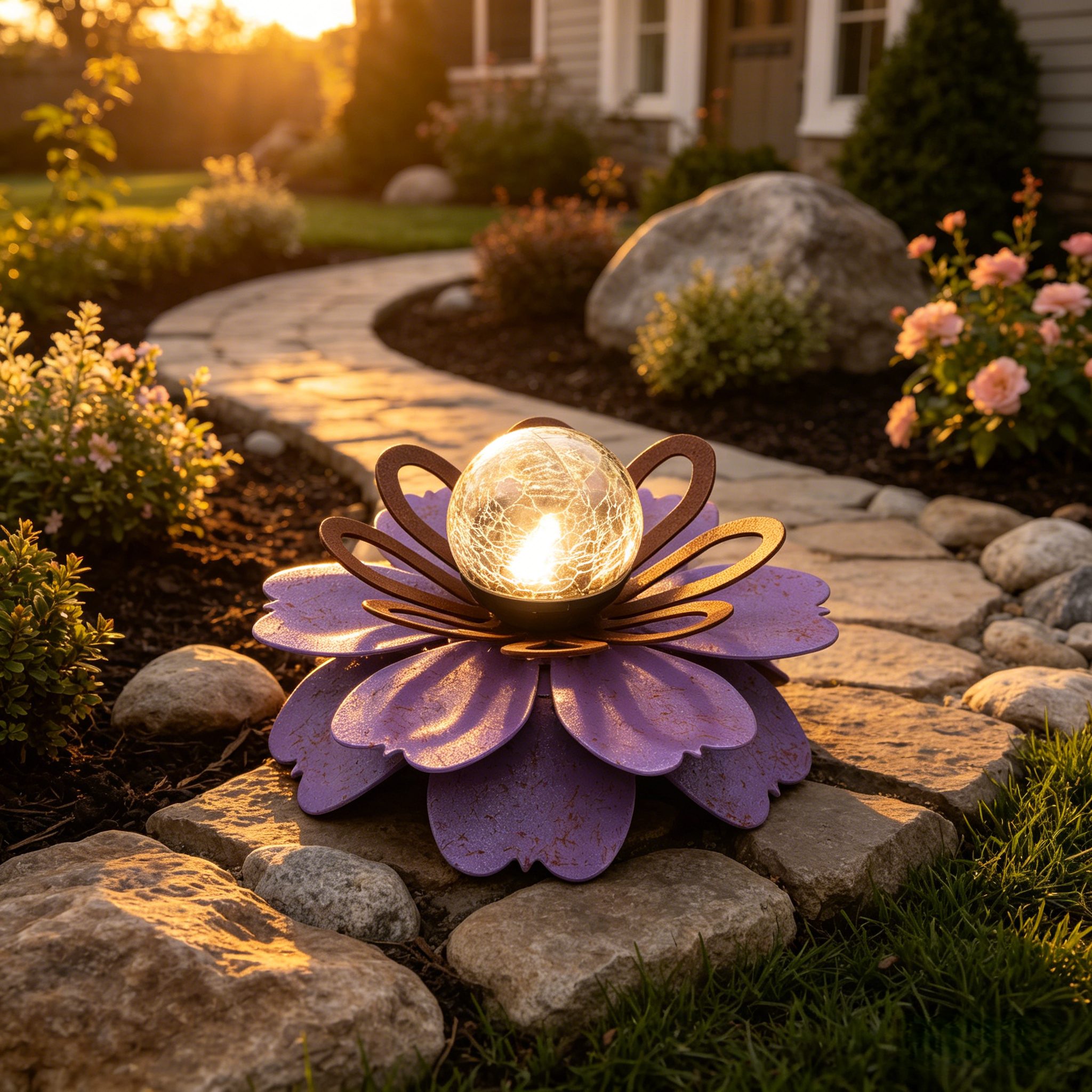Metal Solar Flower Light