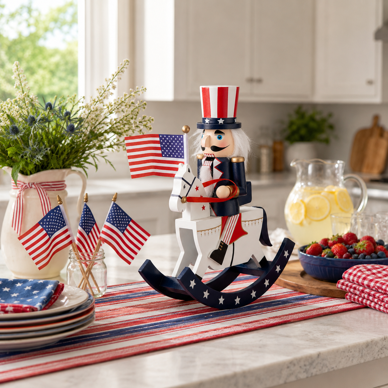 Patriotic Nutcracker Rocking Horse