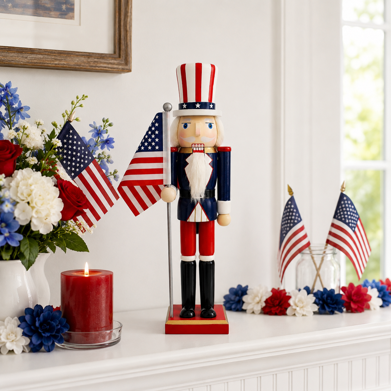 Patriotic Uncle Sam Nutcracker