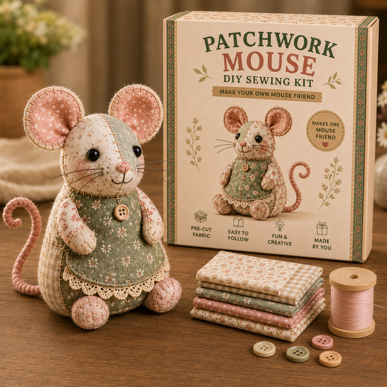 Cottage Patchwork Friends DIY Sewing Kit