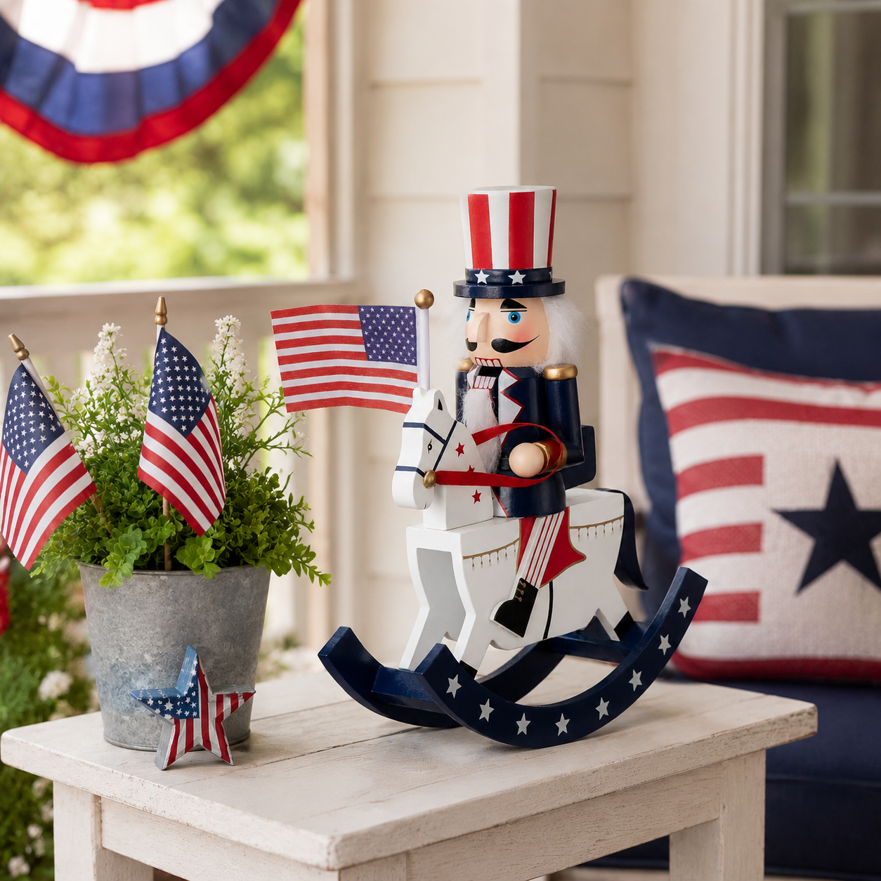 Patriotic Nutcracker Rocking Horse