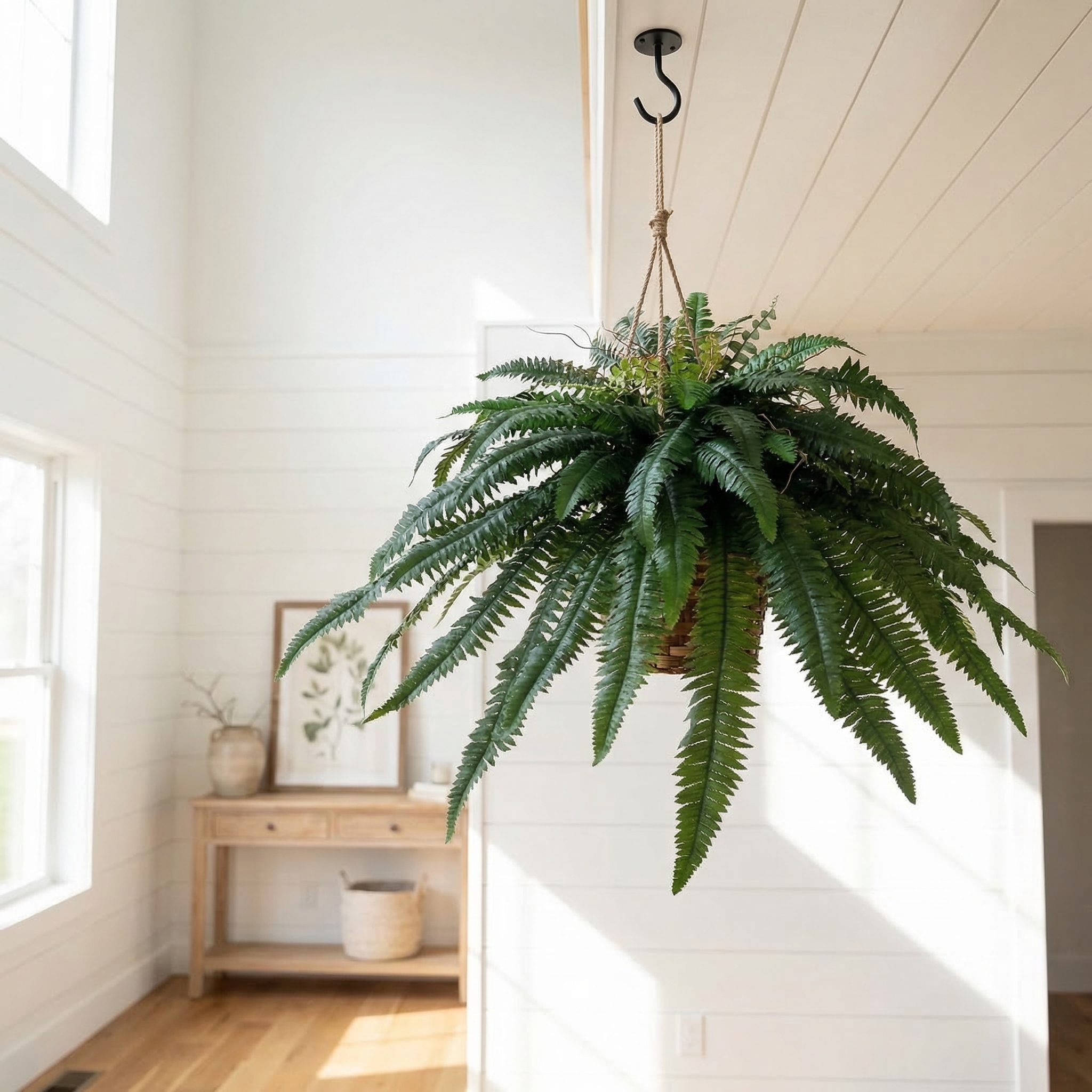 Large Silky Artificial Boston Fern Bush