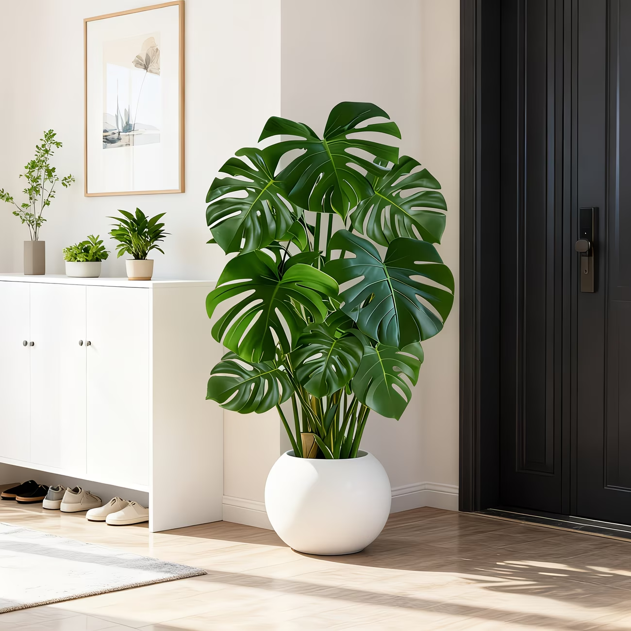 Lifelike Faux Monstera Plant for Home Décor