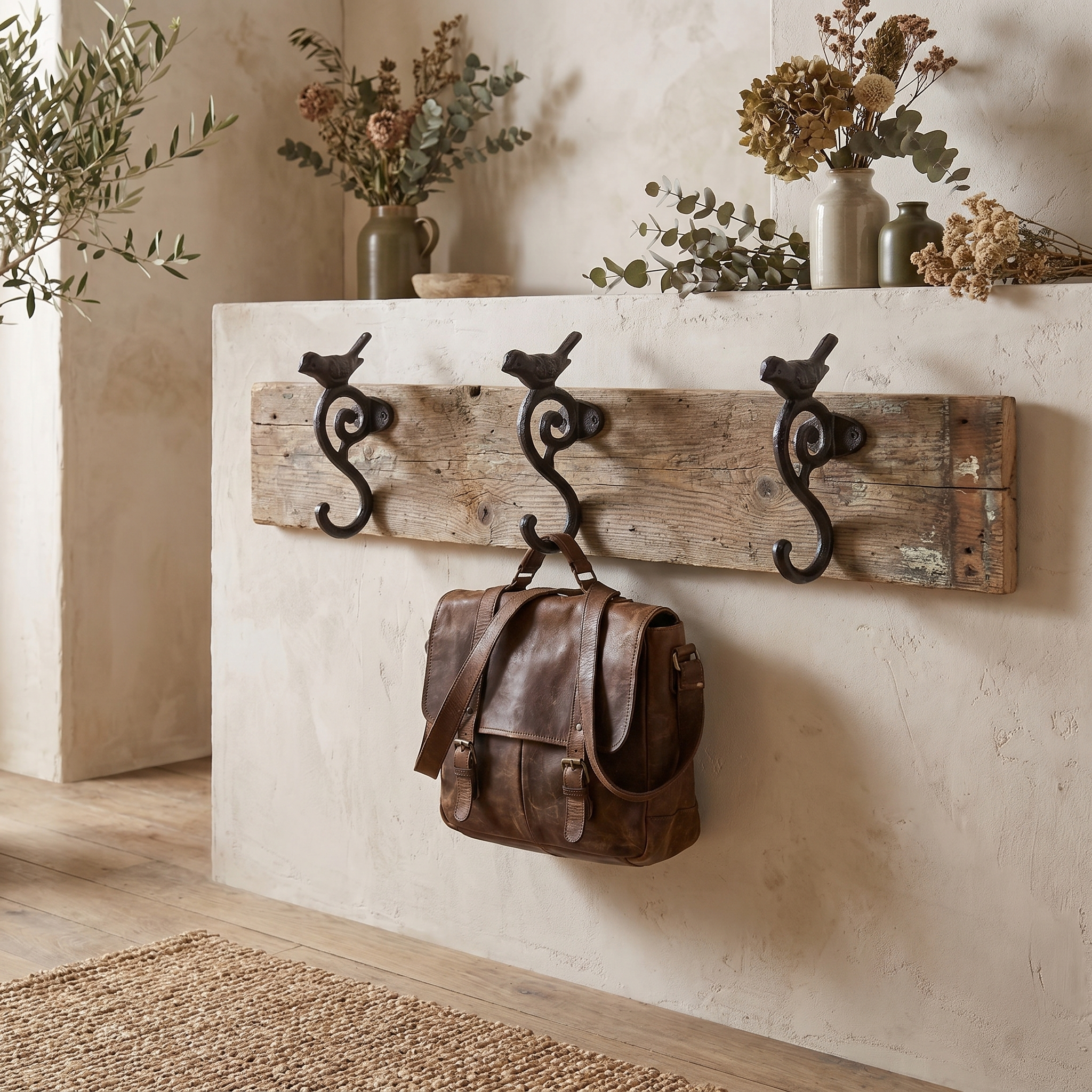 Rustic Cast Iron Bird Wall Hook Hanger