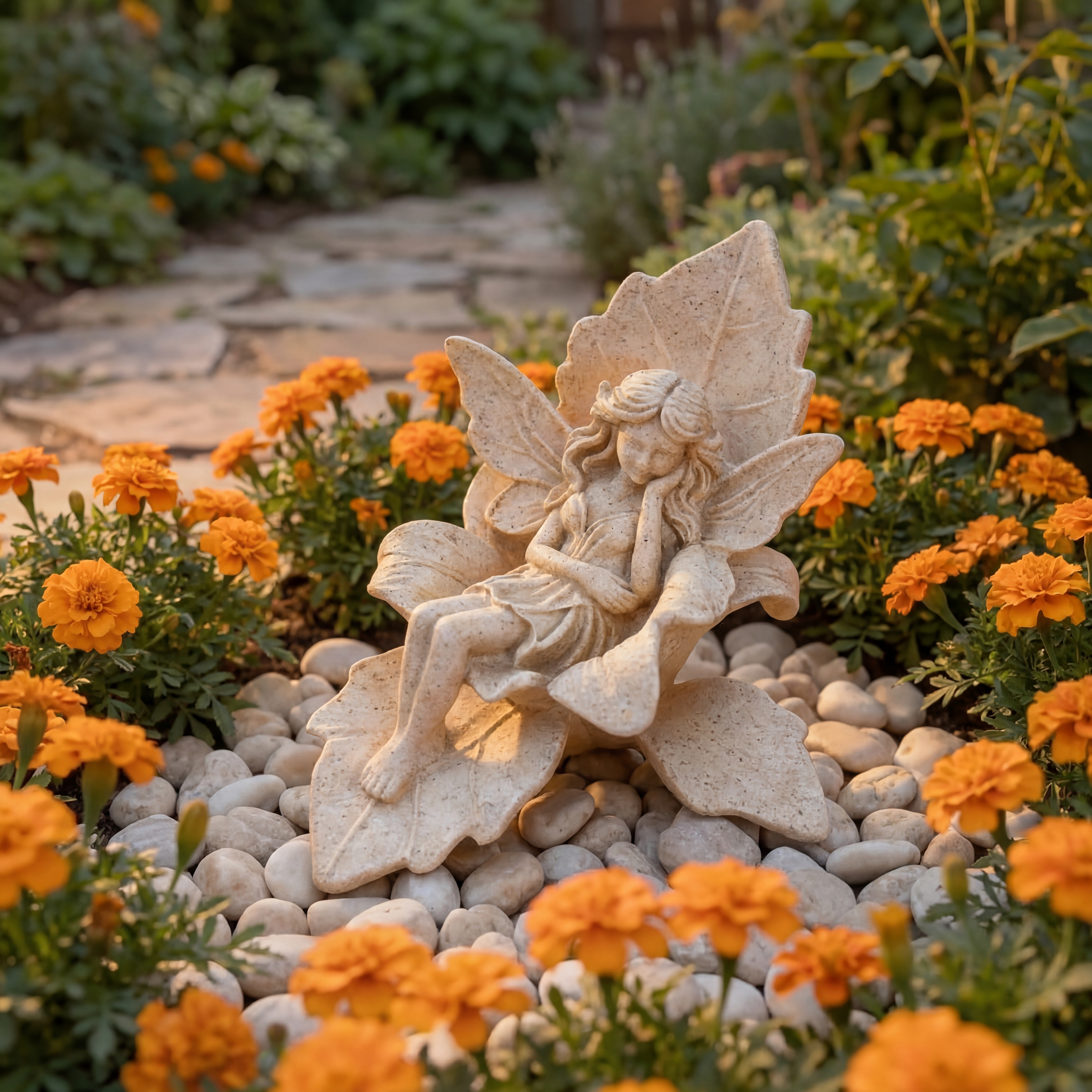 Enchanted Leaf Fairy Statue for Garden & Patio Decor