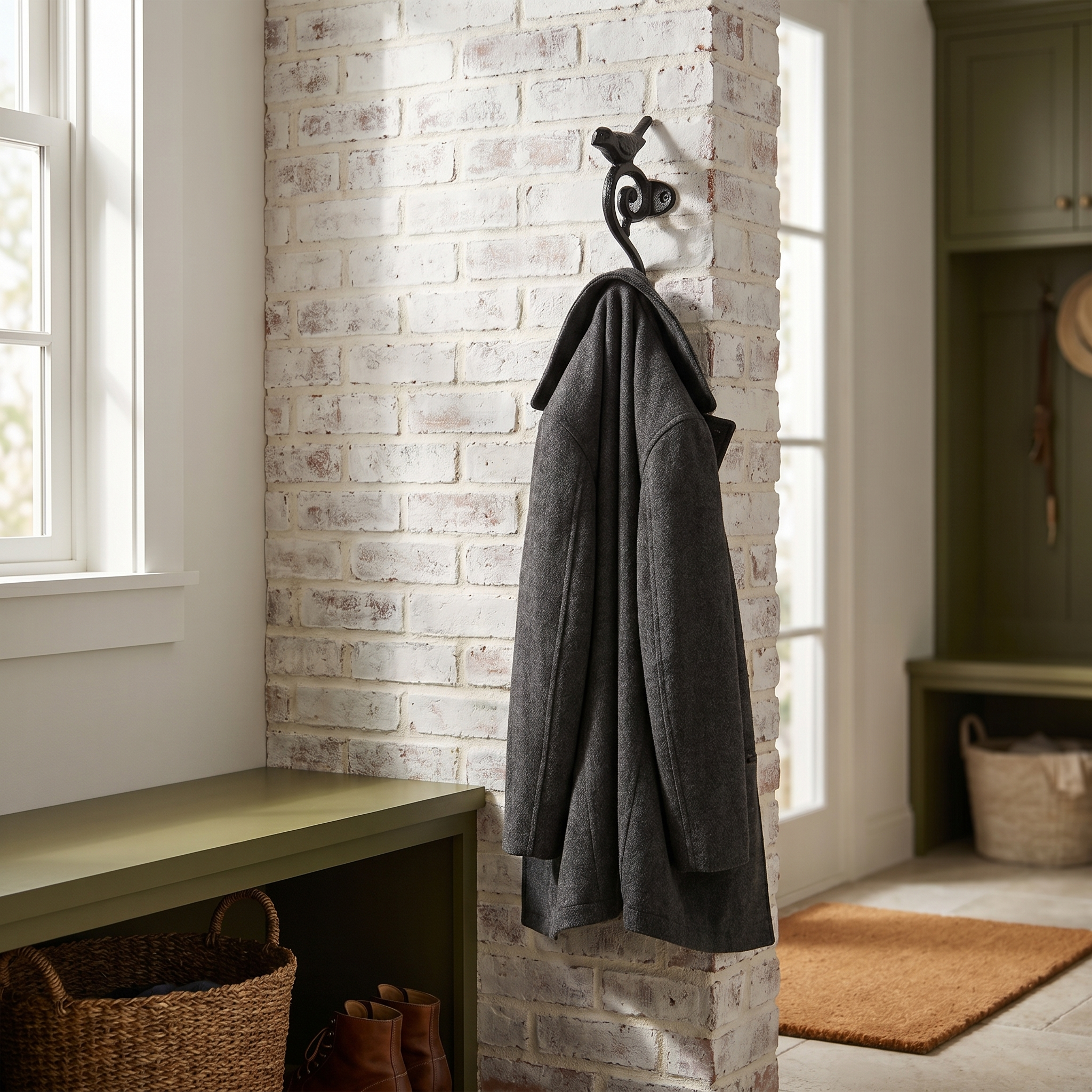 Rustic Cast Iron Bird Wall Hook Hanger