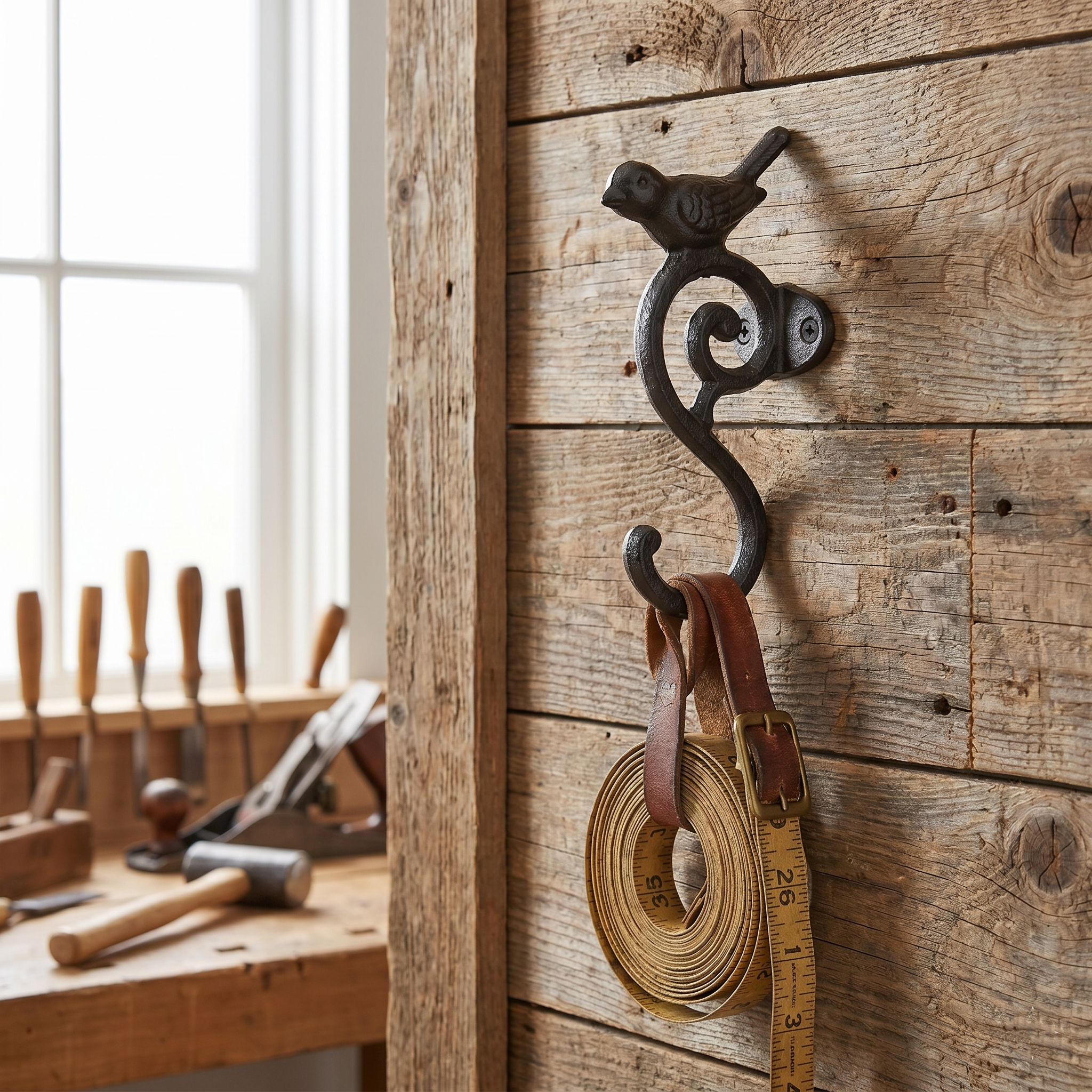 Rustic Cast Iron Bird Wall Hook Hanger