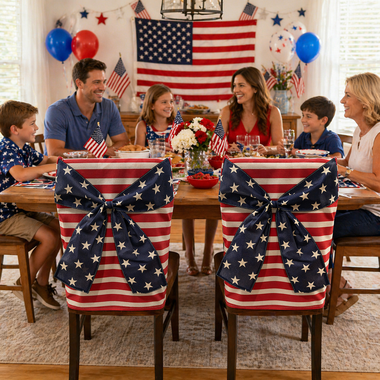 Stars & Stripes Patriotic Chair Cover