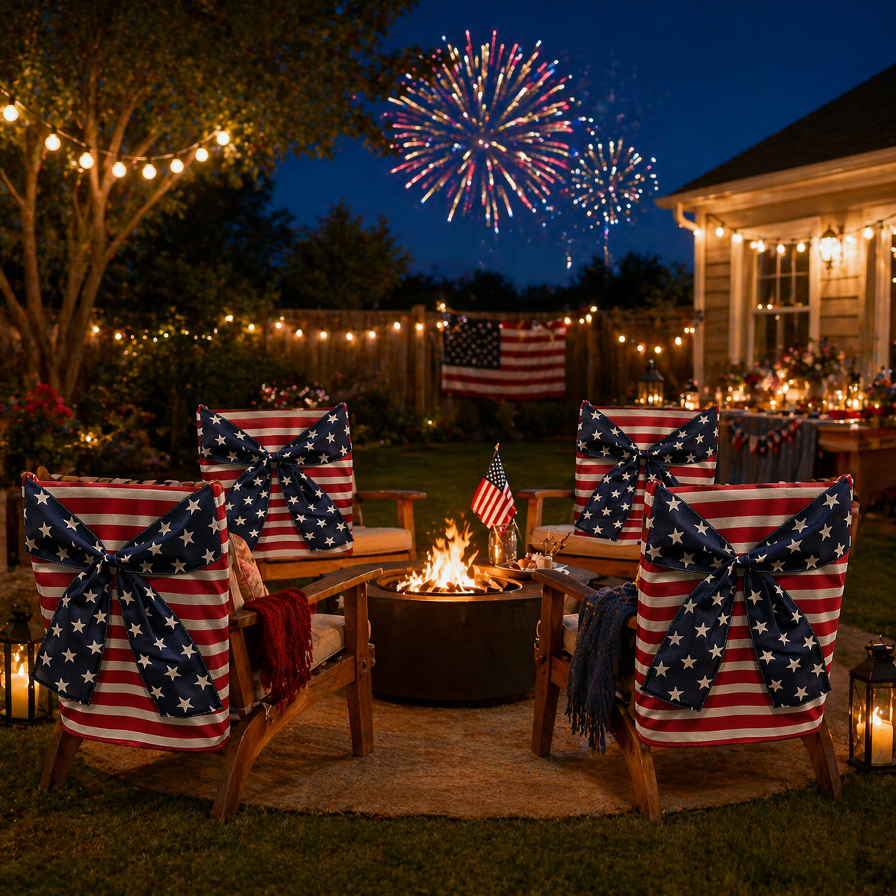 Stars & Stripes Patriotic Chair Cover