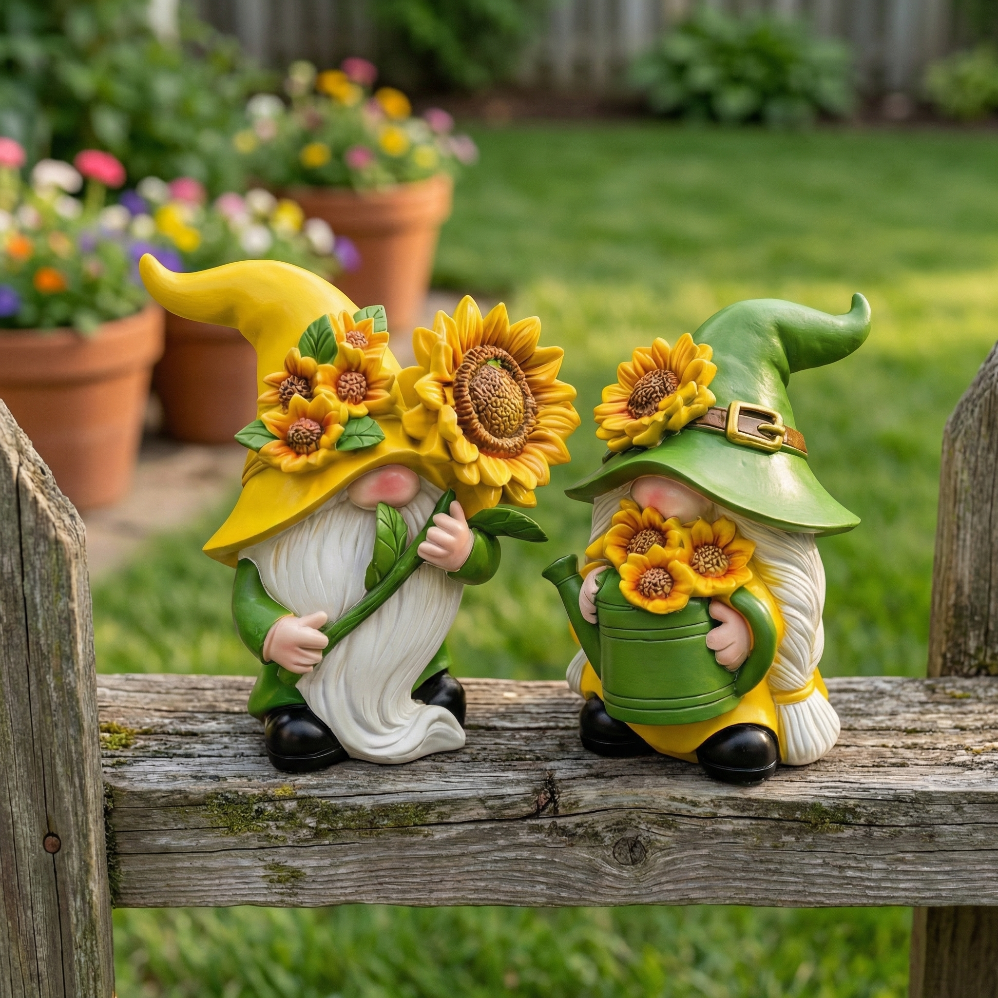 Sunflower Garden Gnomes Set of 2