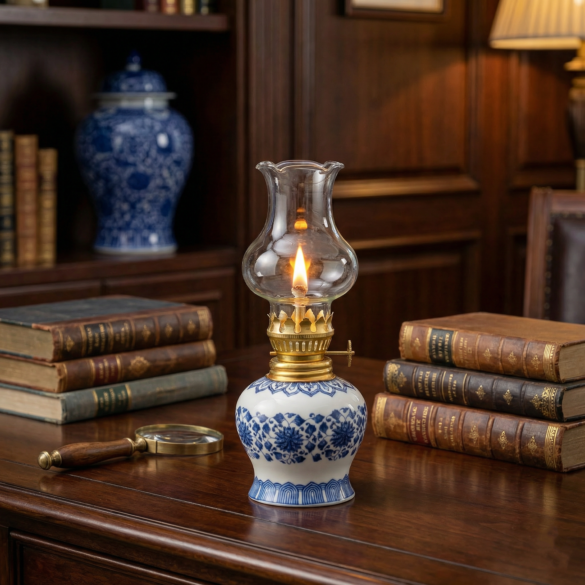 Vintage Ceramic Oil Lamp Ambient Night Light