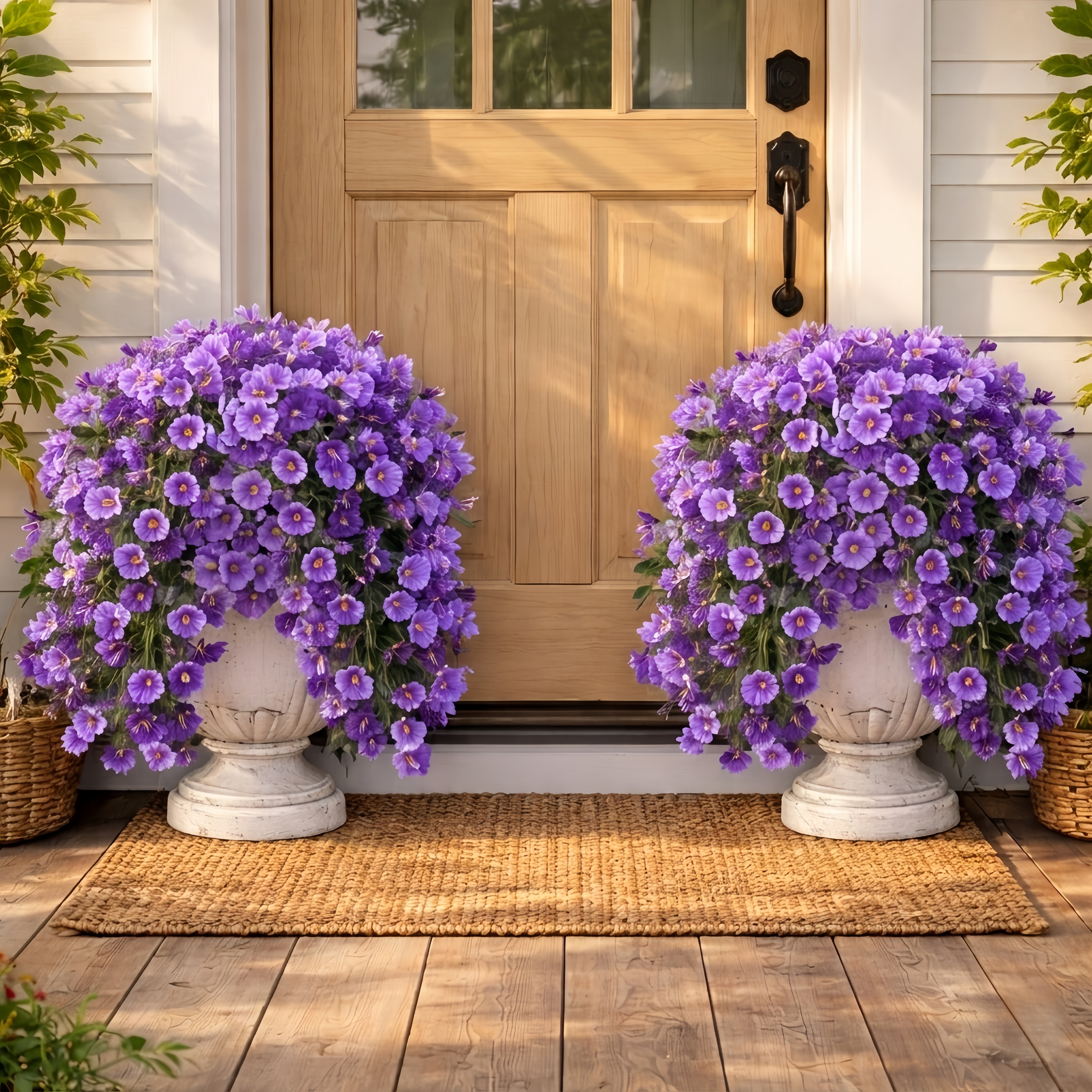 UV-Resistant Artificial Morning Glory Hanging Arrangement