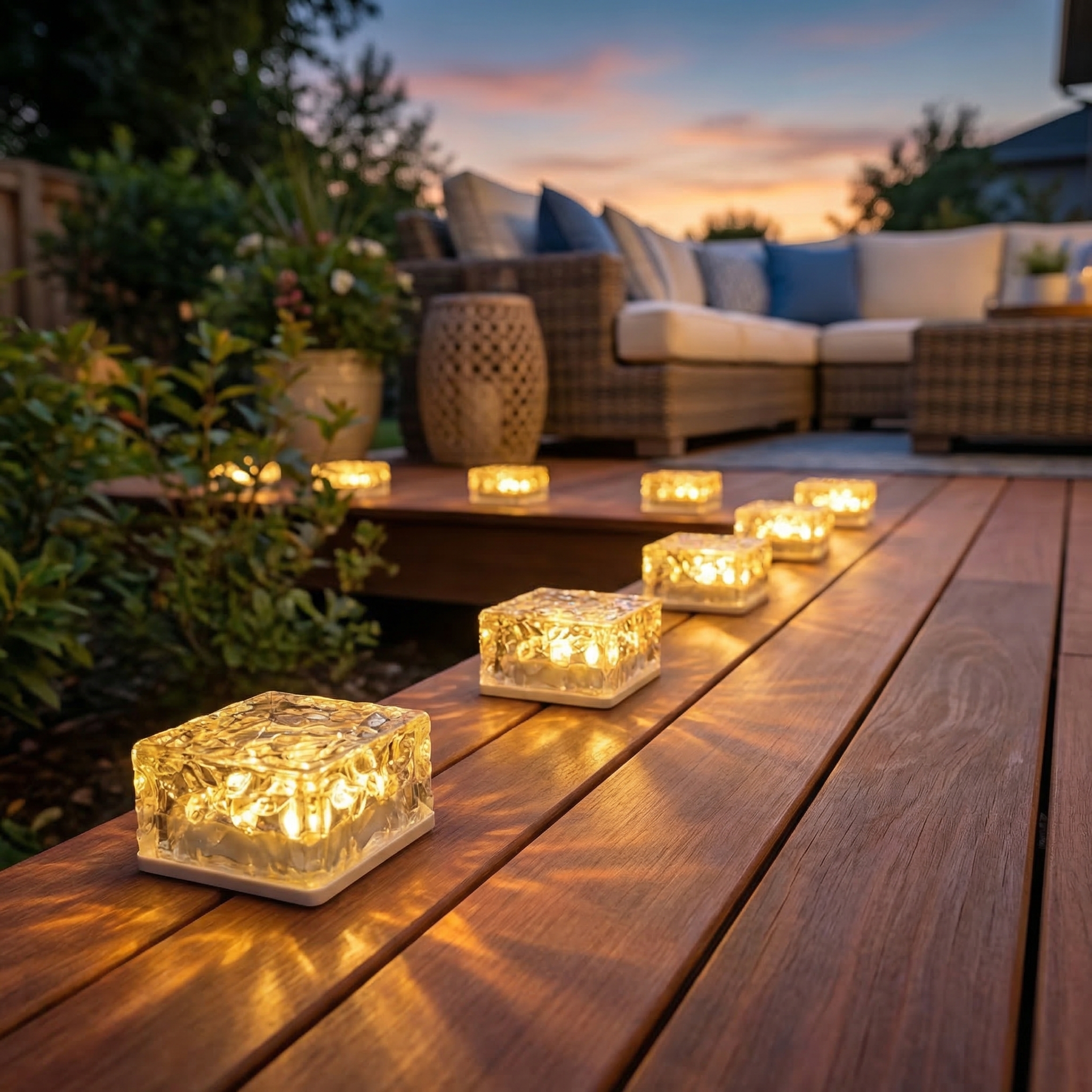 Outdoor Solar Crystal Ice Brick Lights – Soft Warm Glow
