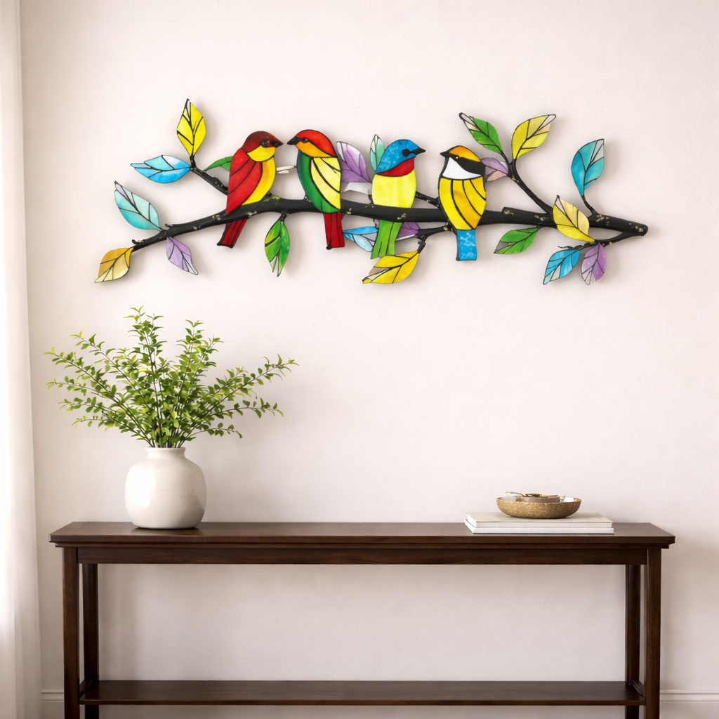 Lndoor And Outdoor Colorful Metal Bird Wall Decorations