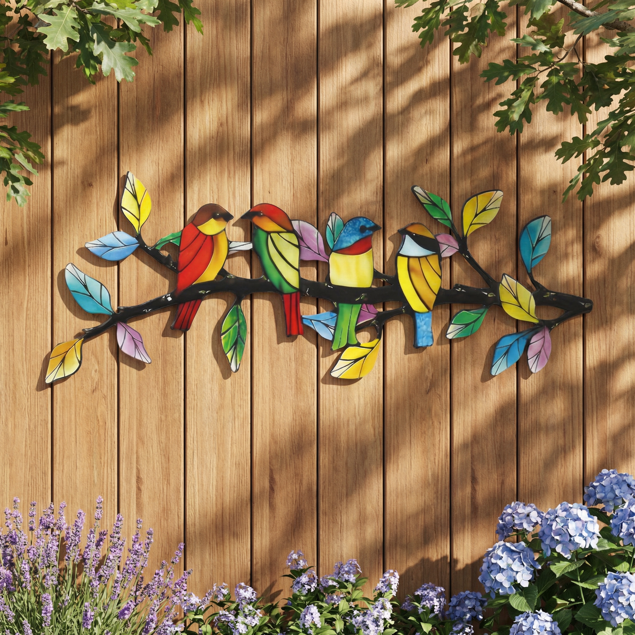 Lndoor And Outdoor Colorful Metal Bird Wall Decorations