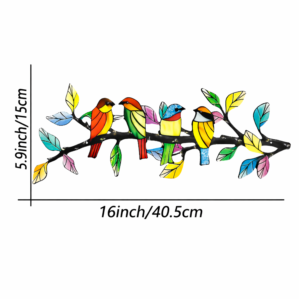 Lndoor And Outdoor Colorful Metal Bird Wall Decorations