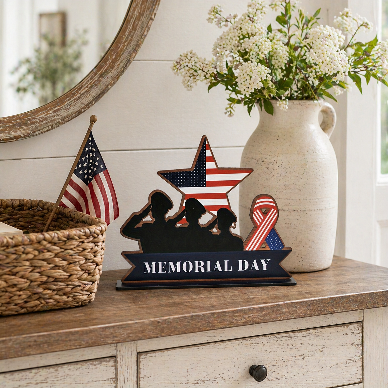 Memorial Day Patriotic MDF Tabletop Tribute Sign