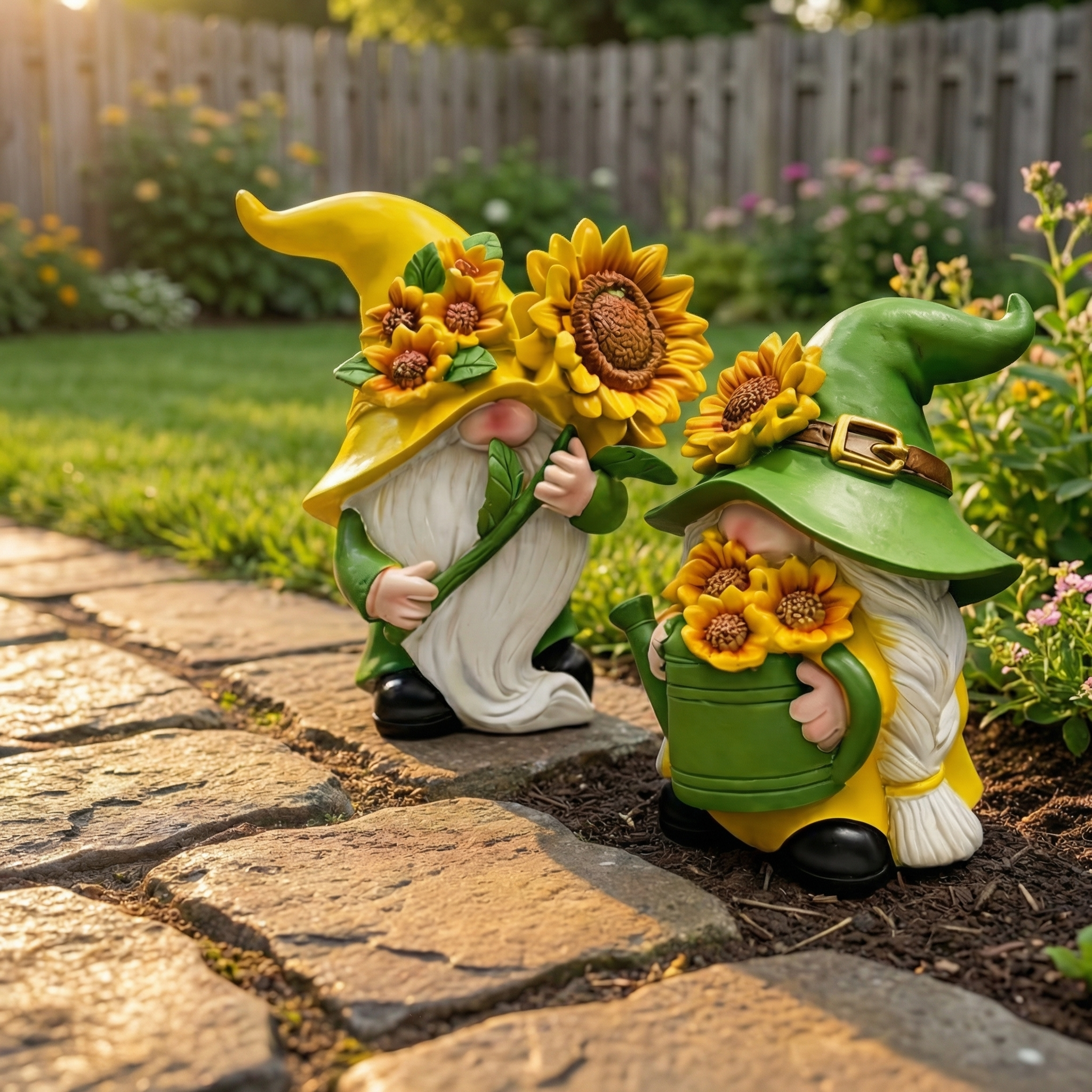 Sunflower Garden Gnomes Set of 2