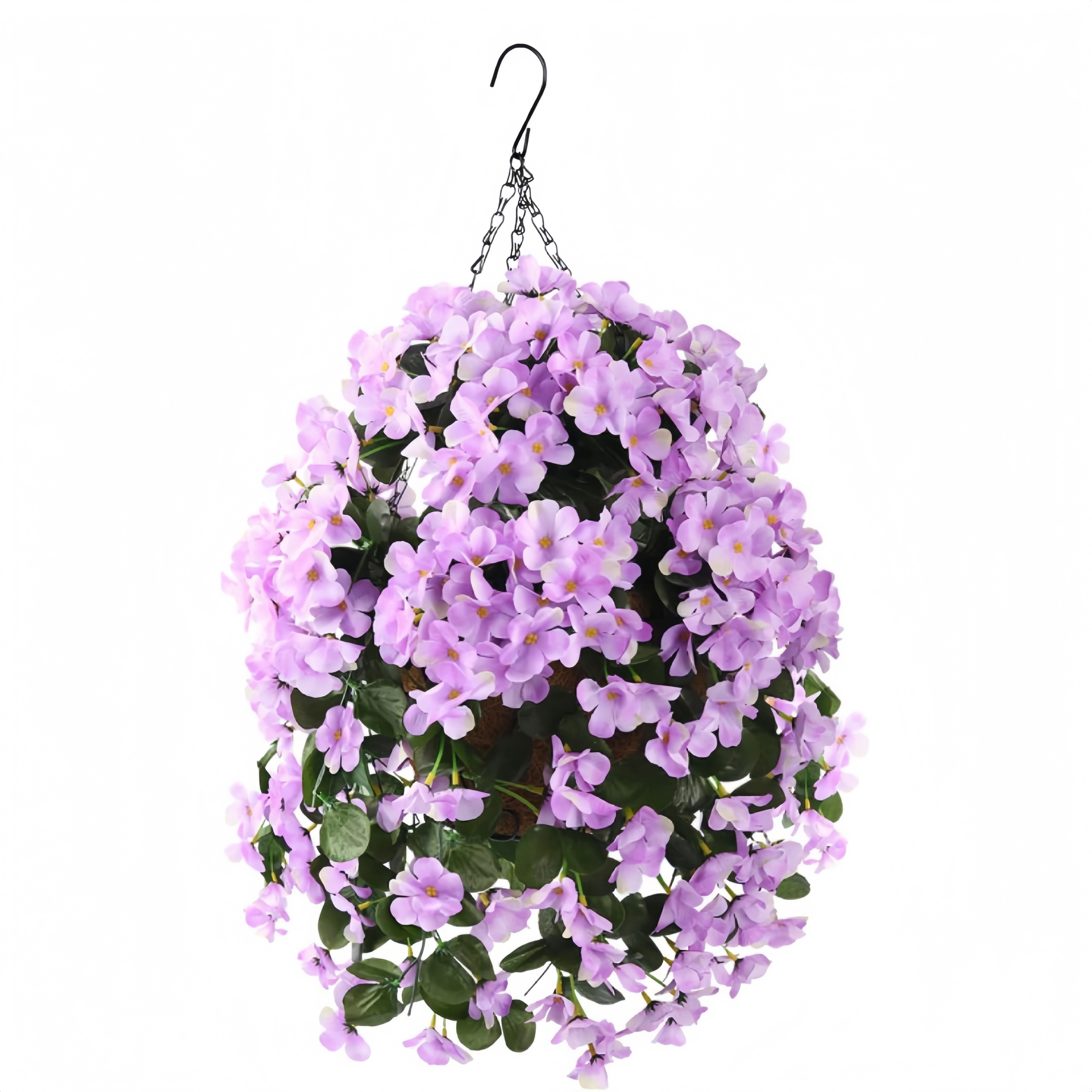 Artificial Begonia Hanging Basket for Porch & Garden (UV-Resistant)
