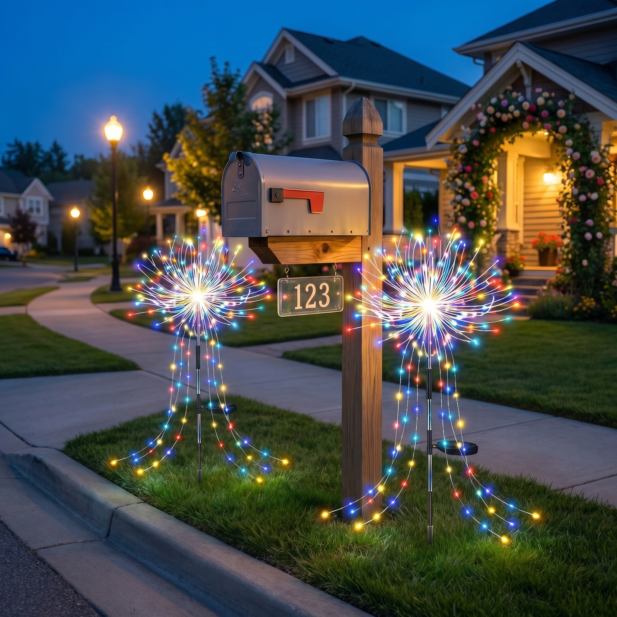 Solar Firework Garden Lights – Colourful LED Outdoor Pathway Lights
