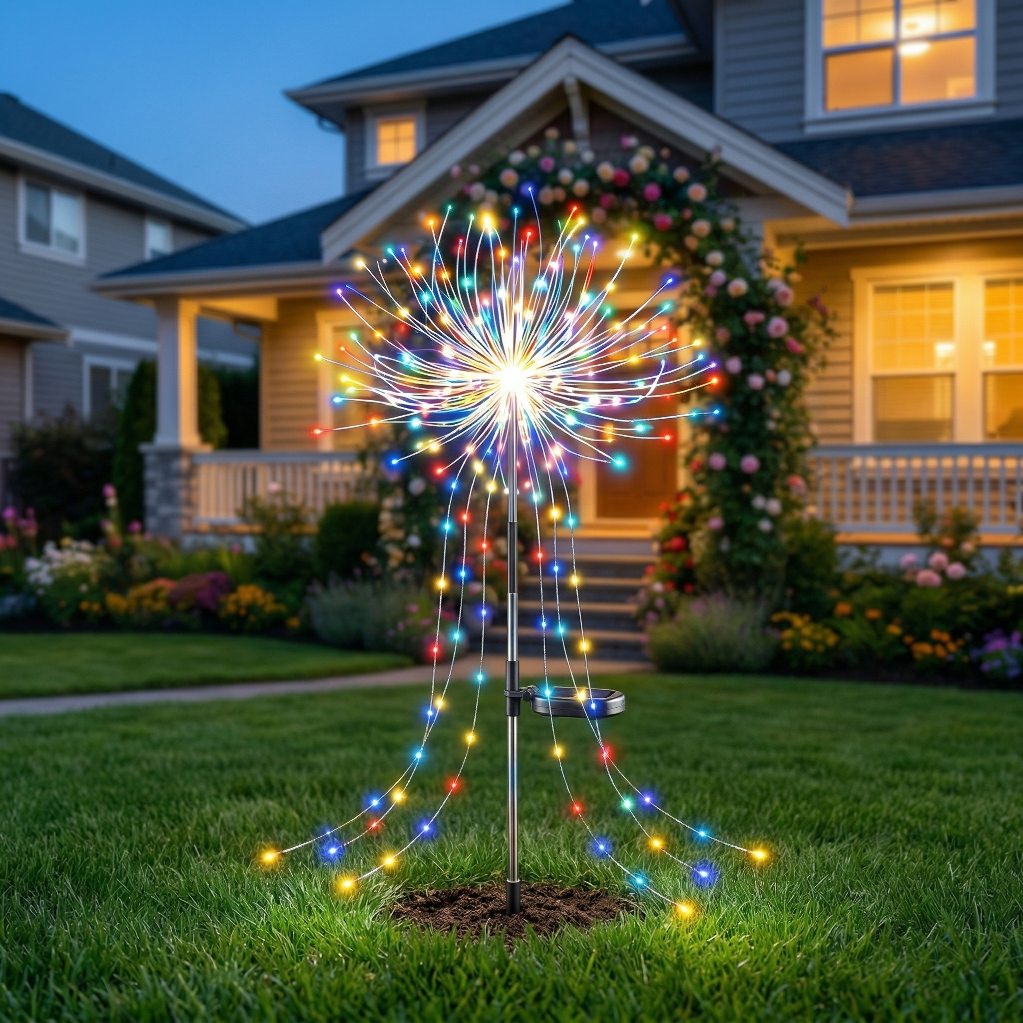 Solar Firework Garden Lights – Colourful LED Outdoor Pathway Lights