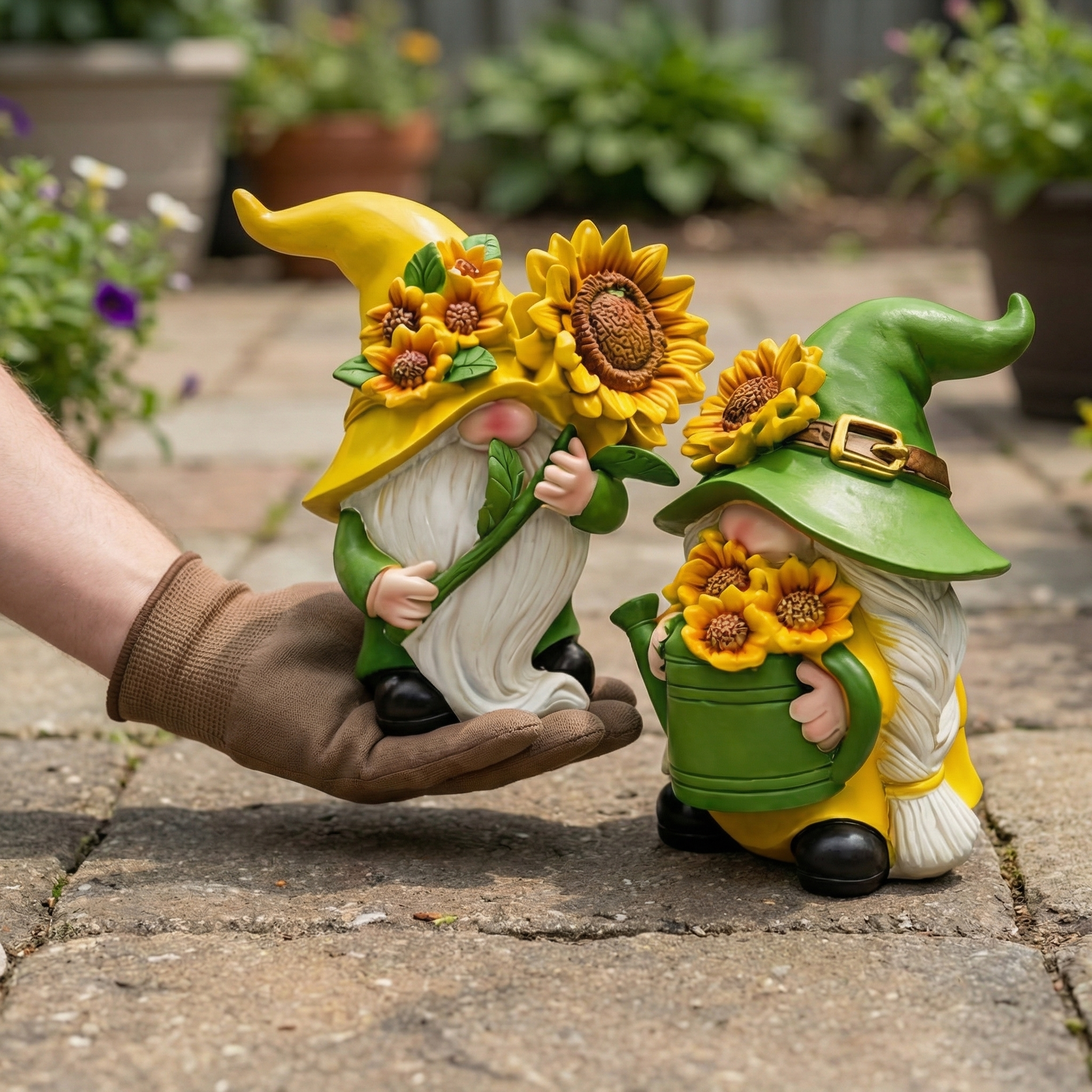 Sunflower Garden Gnomes Set of 2