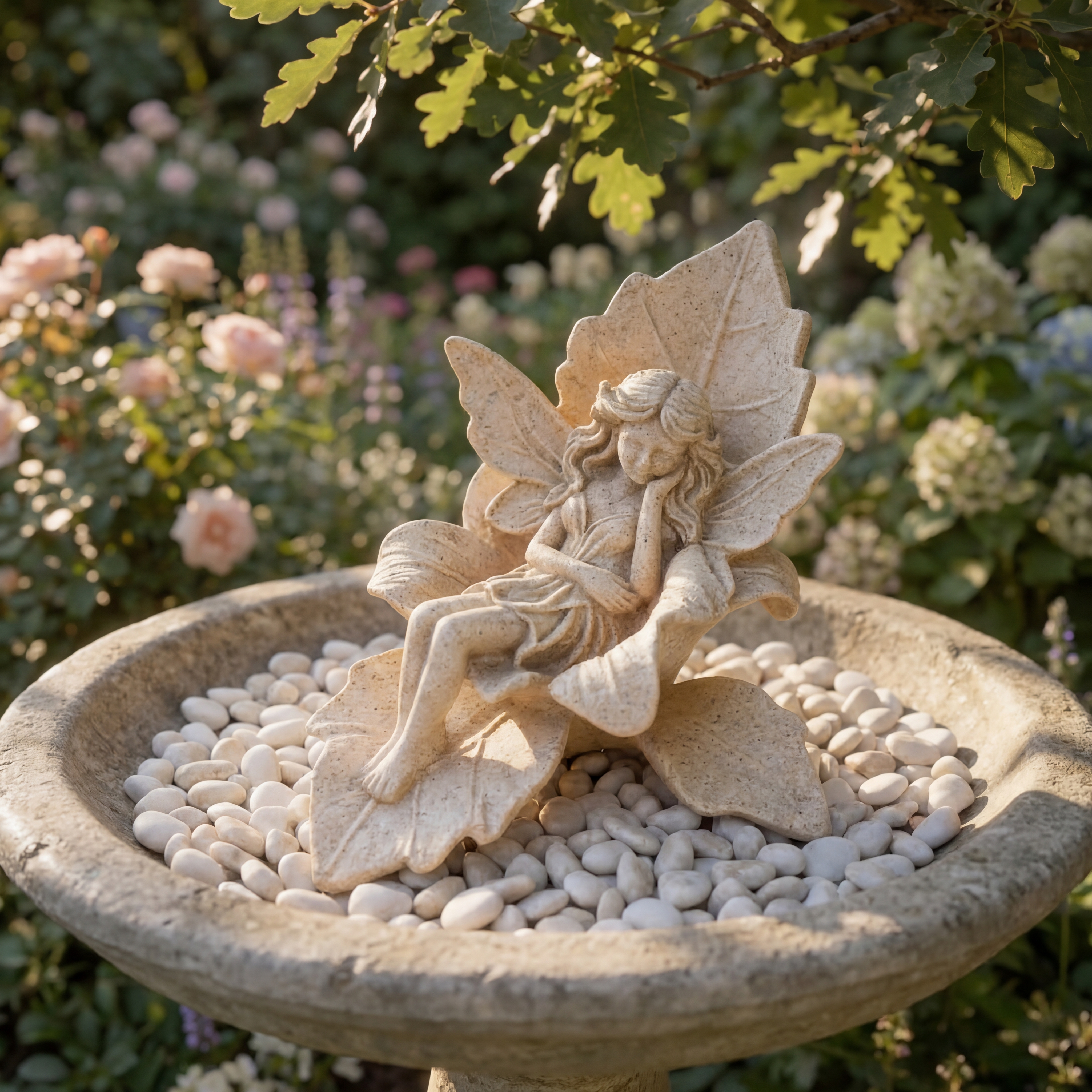 Enchanted Leaf Fairy Statue for Garden & Patio Decor
