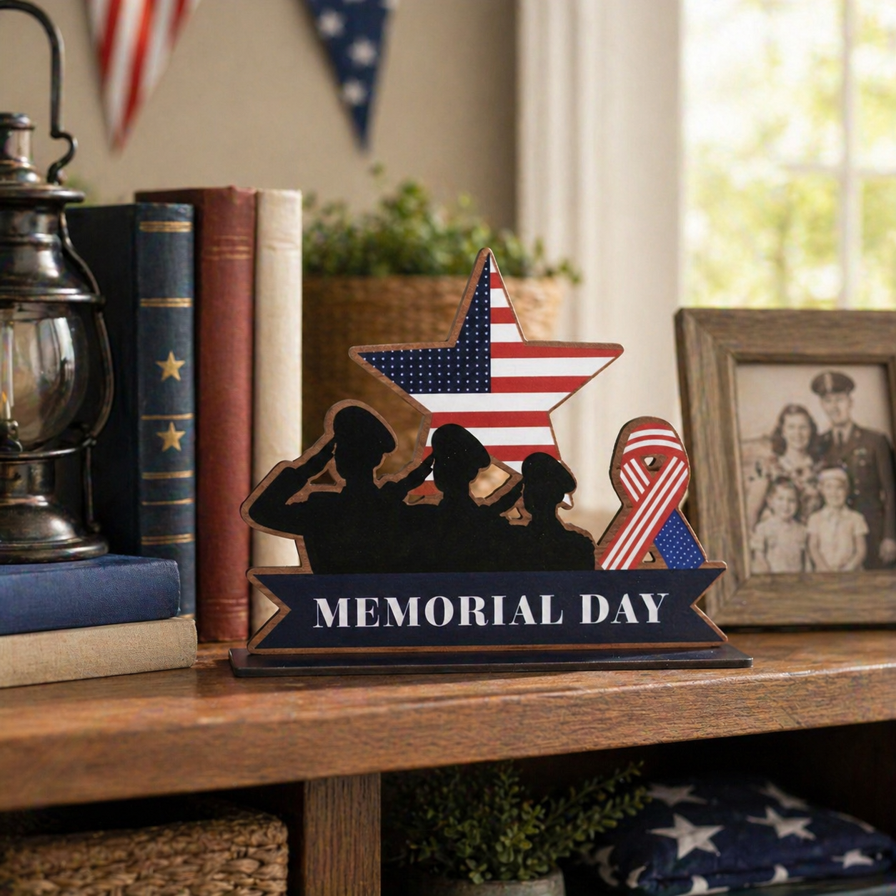 Memorial Day Patriotic MDF Tabletop Tribute Sign