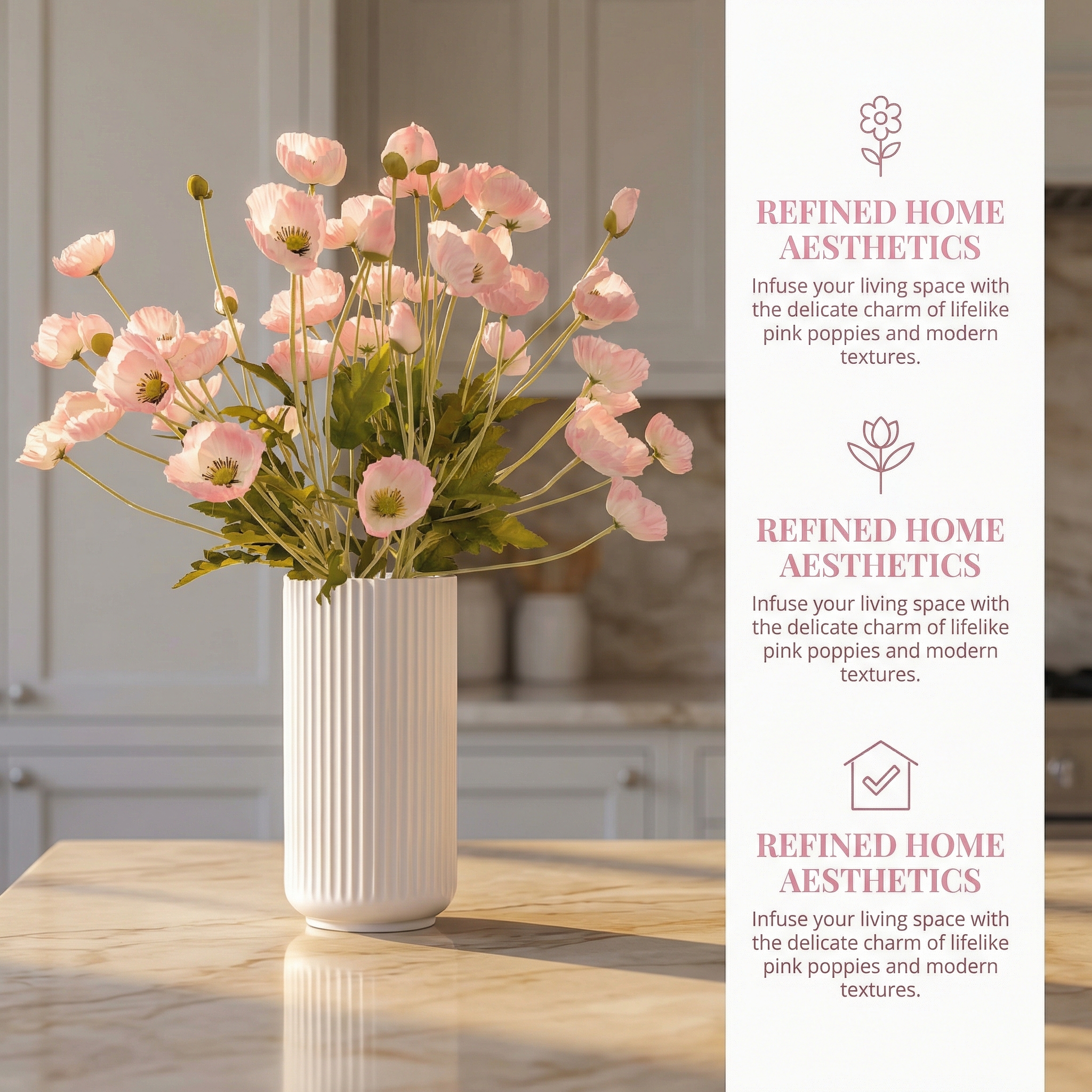 Lifelike Poppy Floral Arrangement