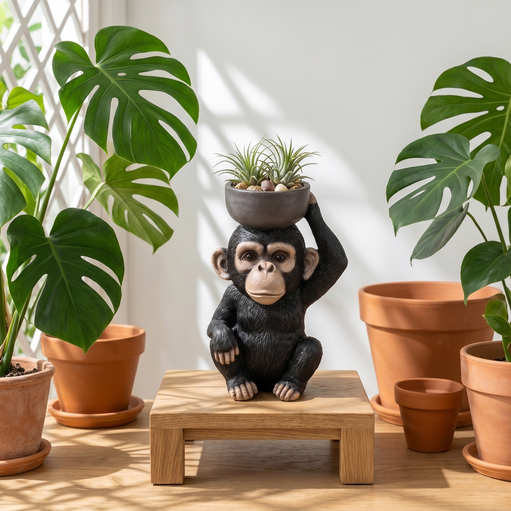 Chimpanzee Trinket Dish & Decorative Statue – Versatile Home Organiser for Jewellery & Keys