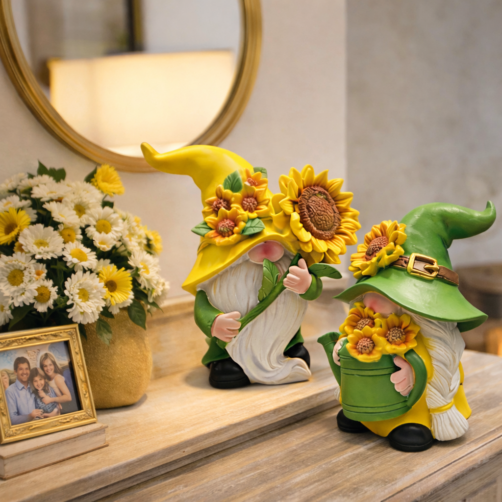 Sunflower Garden Gnomes Set of 2