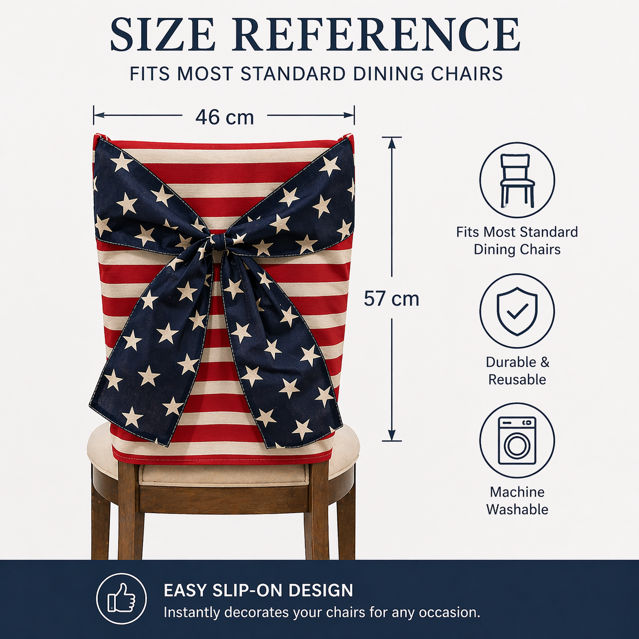 Stars & Stripes Patriotic Chair Cover