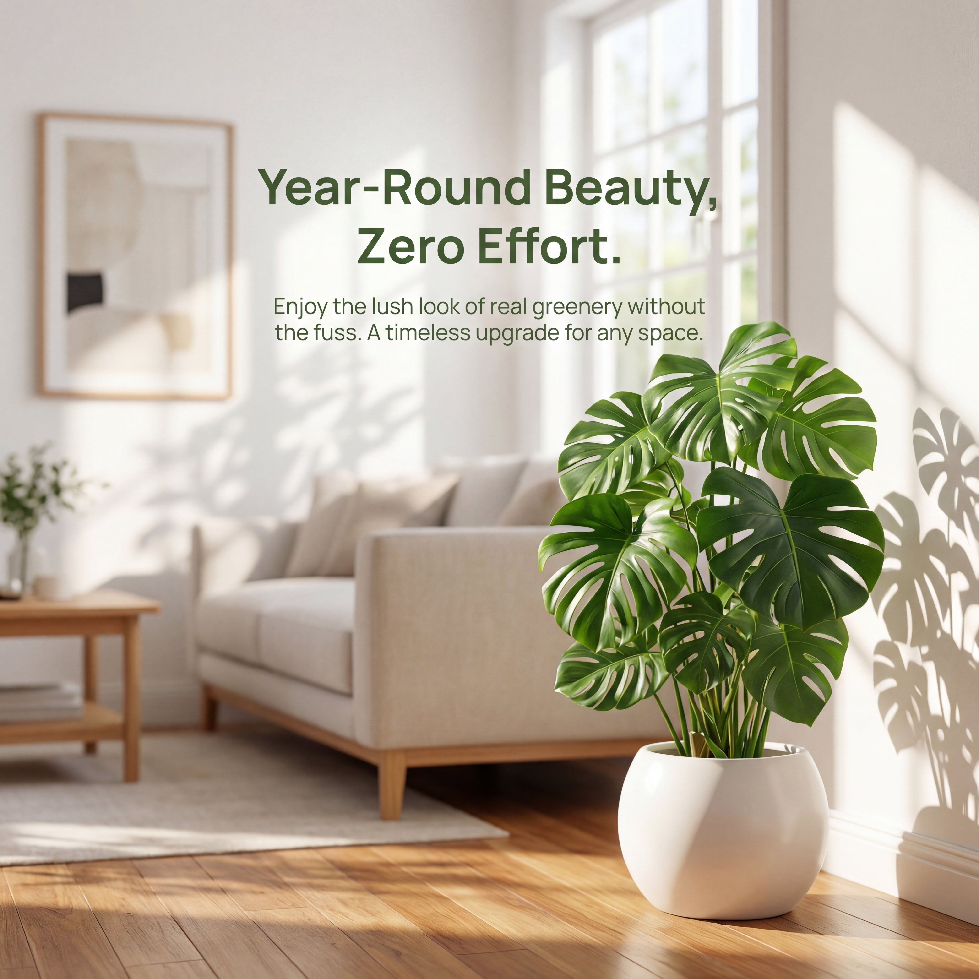 Lifelike Faux Monstera Plant for Home Décor