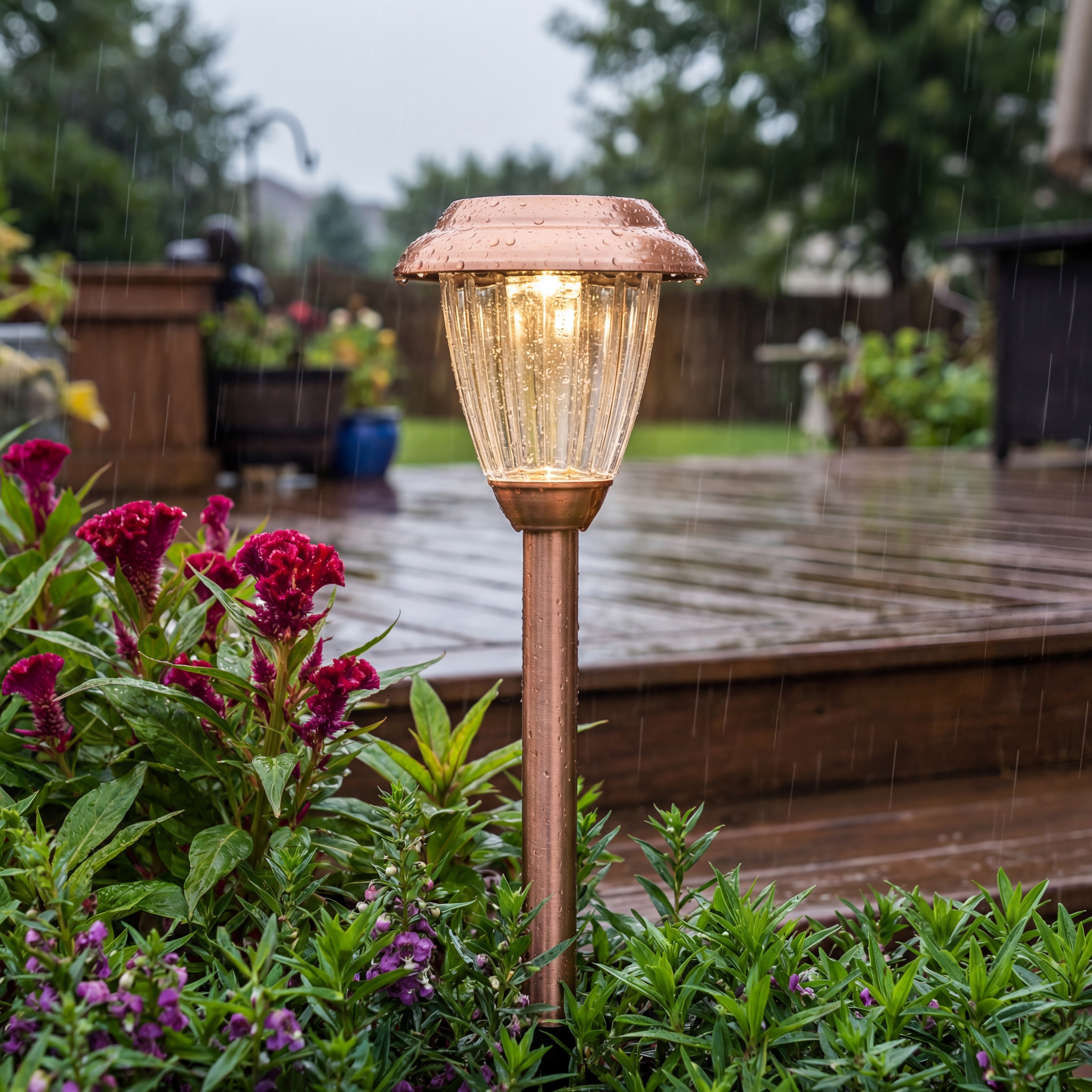 Solar Pathway Lights with Warm Sun Star Glow