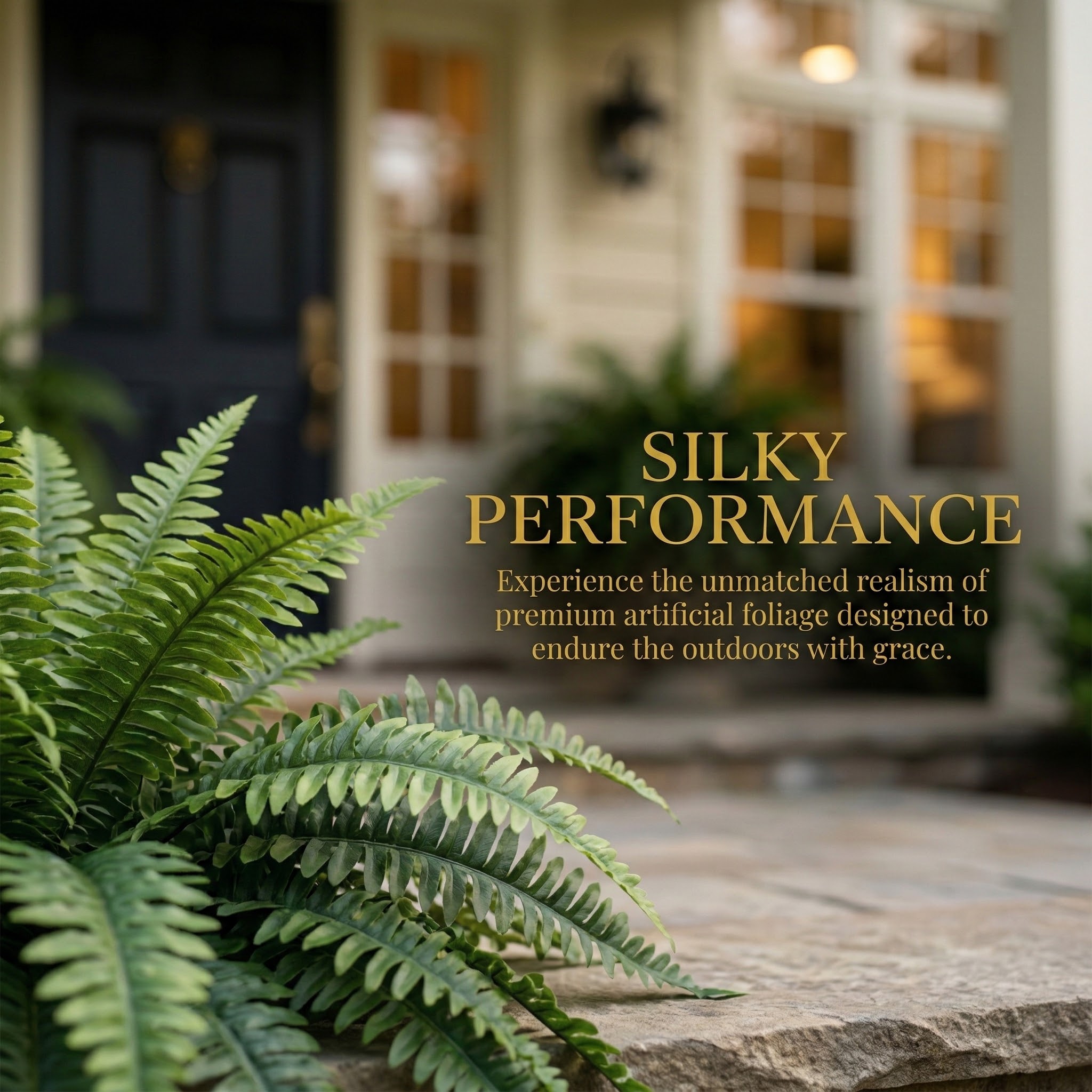 Classic Boston Fern Porch Planter – Lush Green Entryway Decor