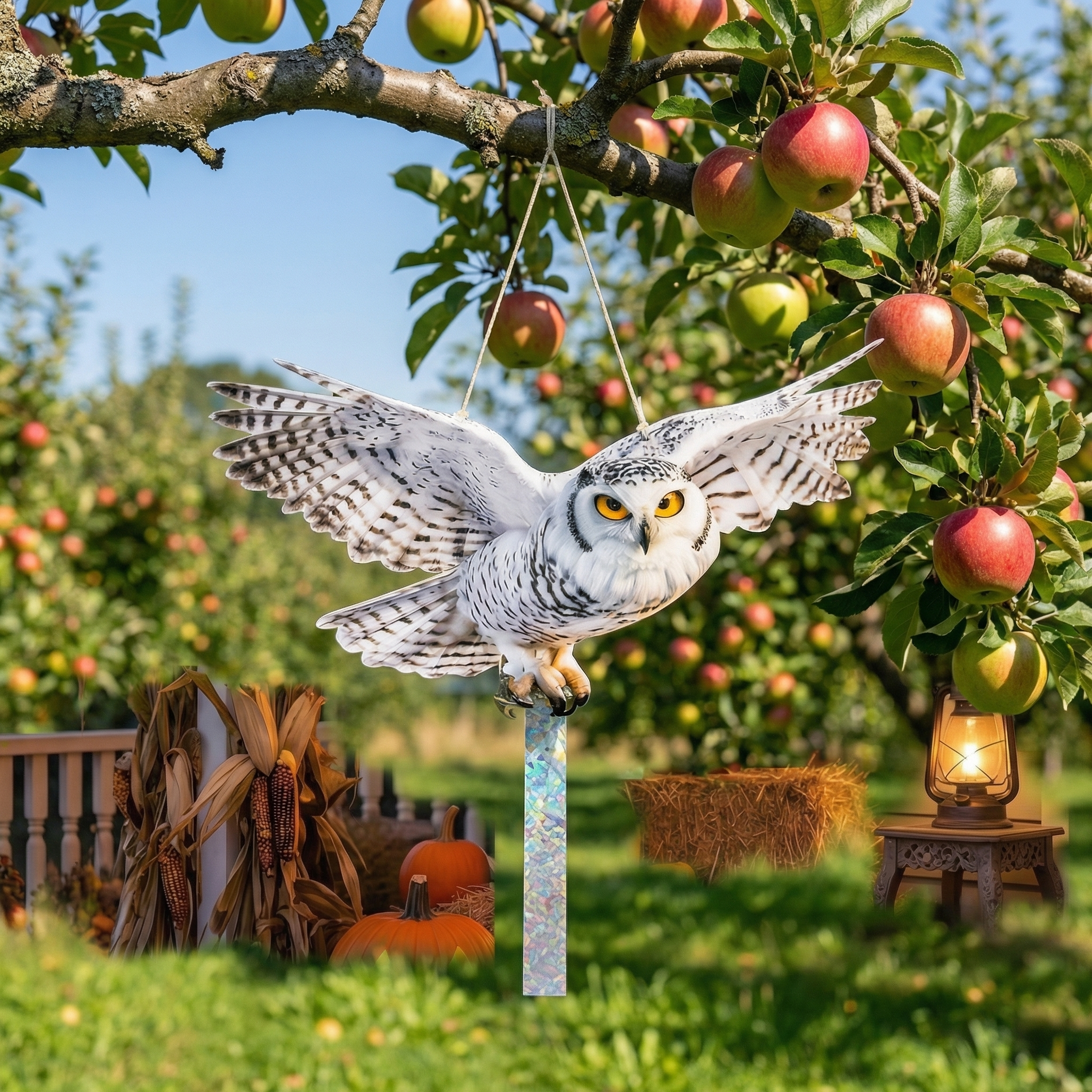 Realistic Flying Owl Garden Ornament – Outdoor Decorative Bird Scare, Hanging Wildlife Decoy