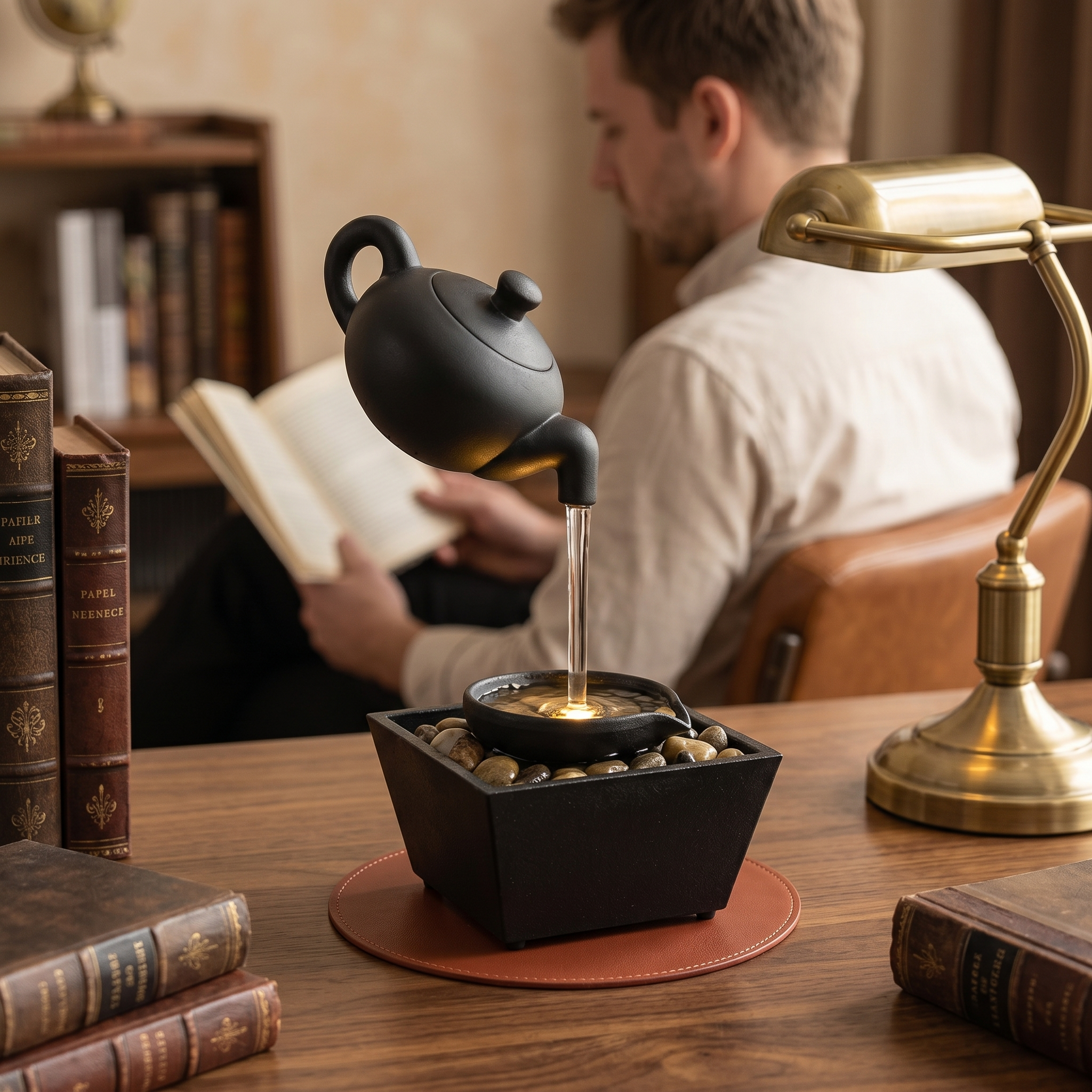 Floating Teapot Resin Tabletop Water Fountain