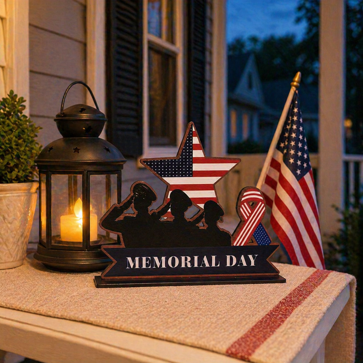 Memorial Day Patriotic MDF Tabletop Tribute Sign