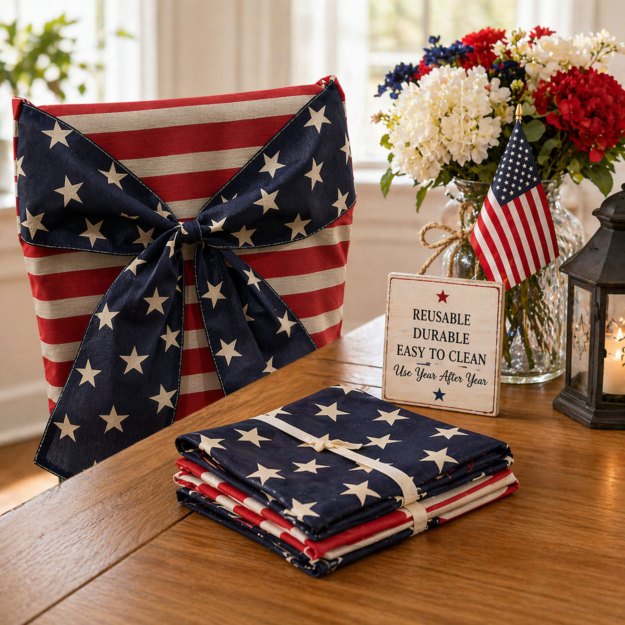 Stars & Stripes Patriotic Chair Cover