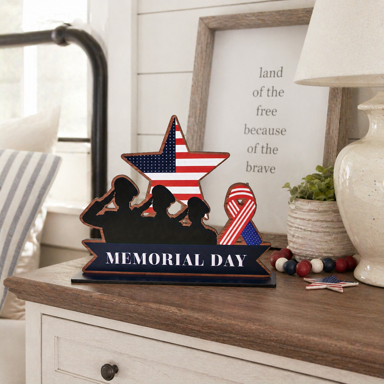 Memorial Day Patriotic MDF Tabletop Tribute Sign