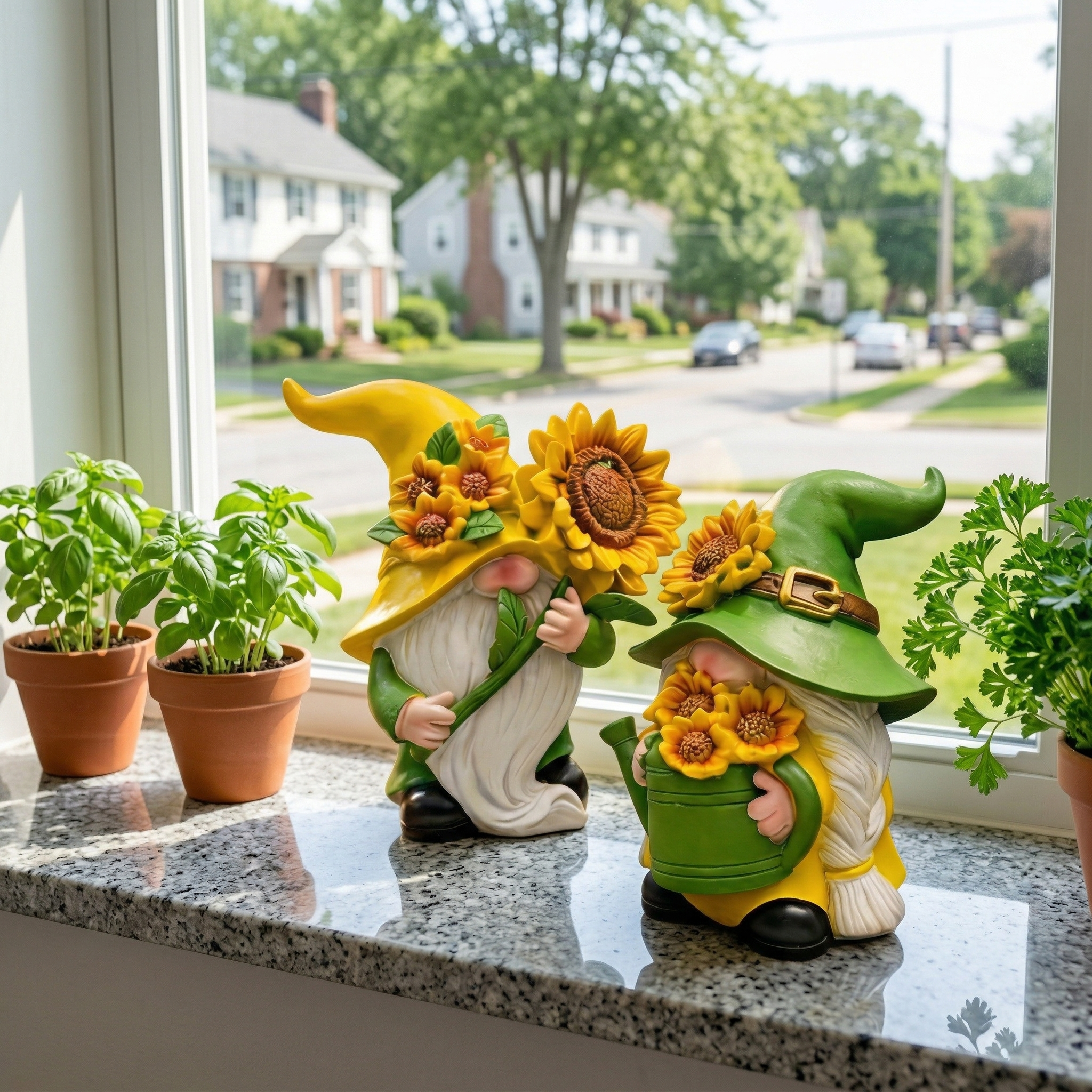 Sunflower Garden Gnomes Set of 2