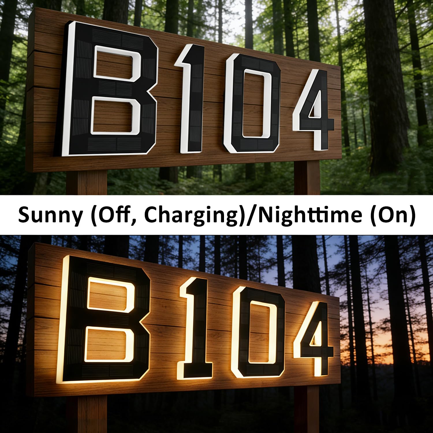Modern Solar LED Illuminated House Number