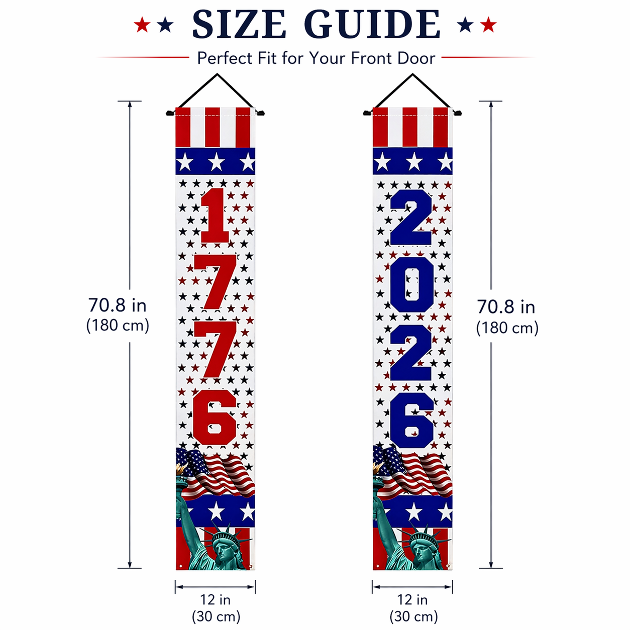 Patriotic Vertical Door Banners Set – 1776 & 2026 Decor