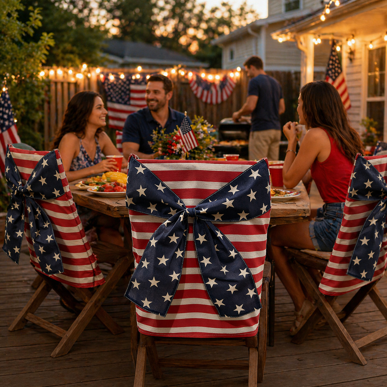 Stars & Stripes Patriotic Chair Cover