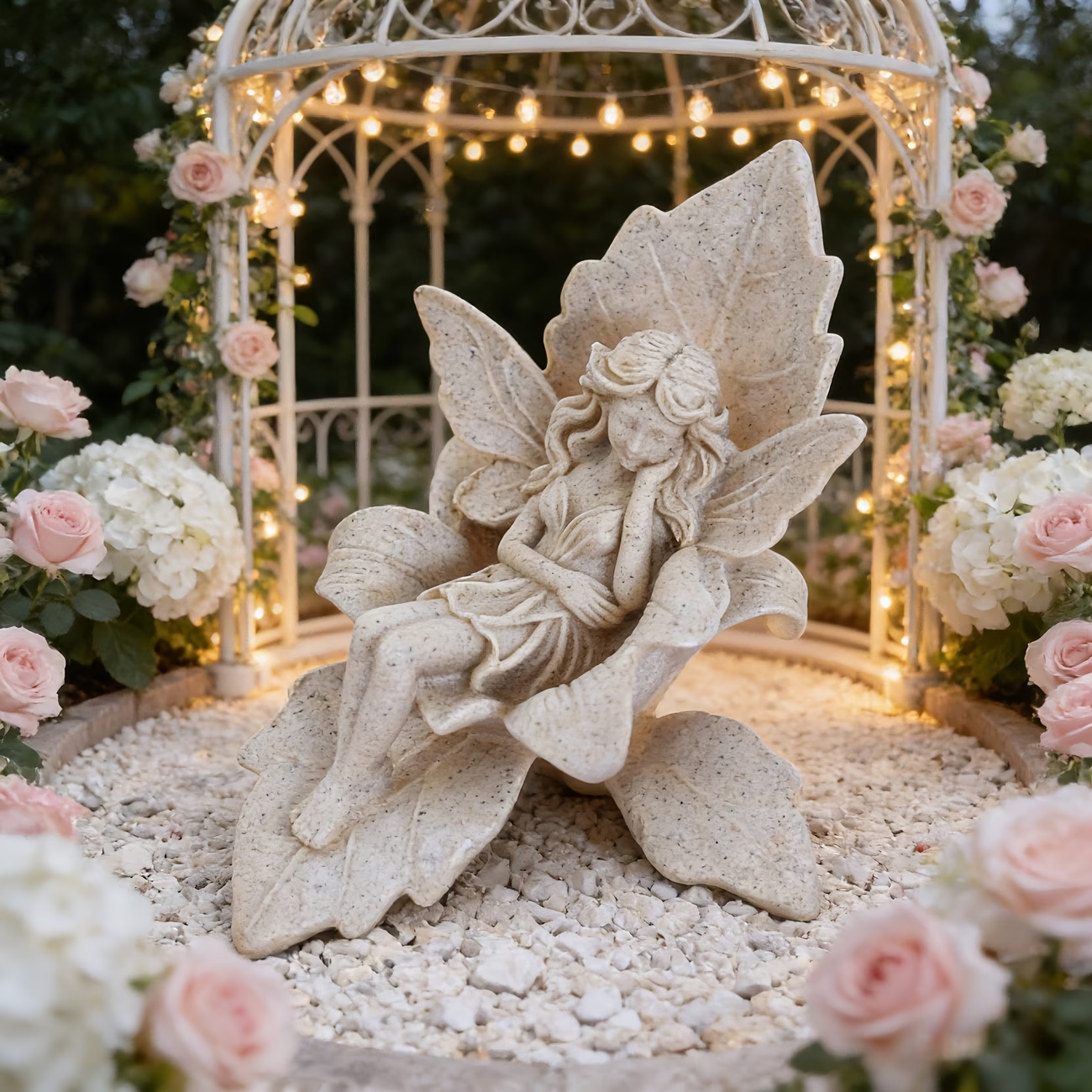 Enchanted Leaf Fairy Statue for Garden & Patio Decor