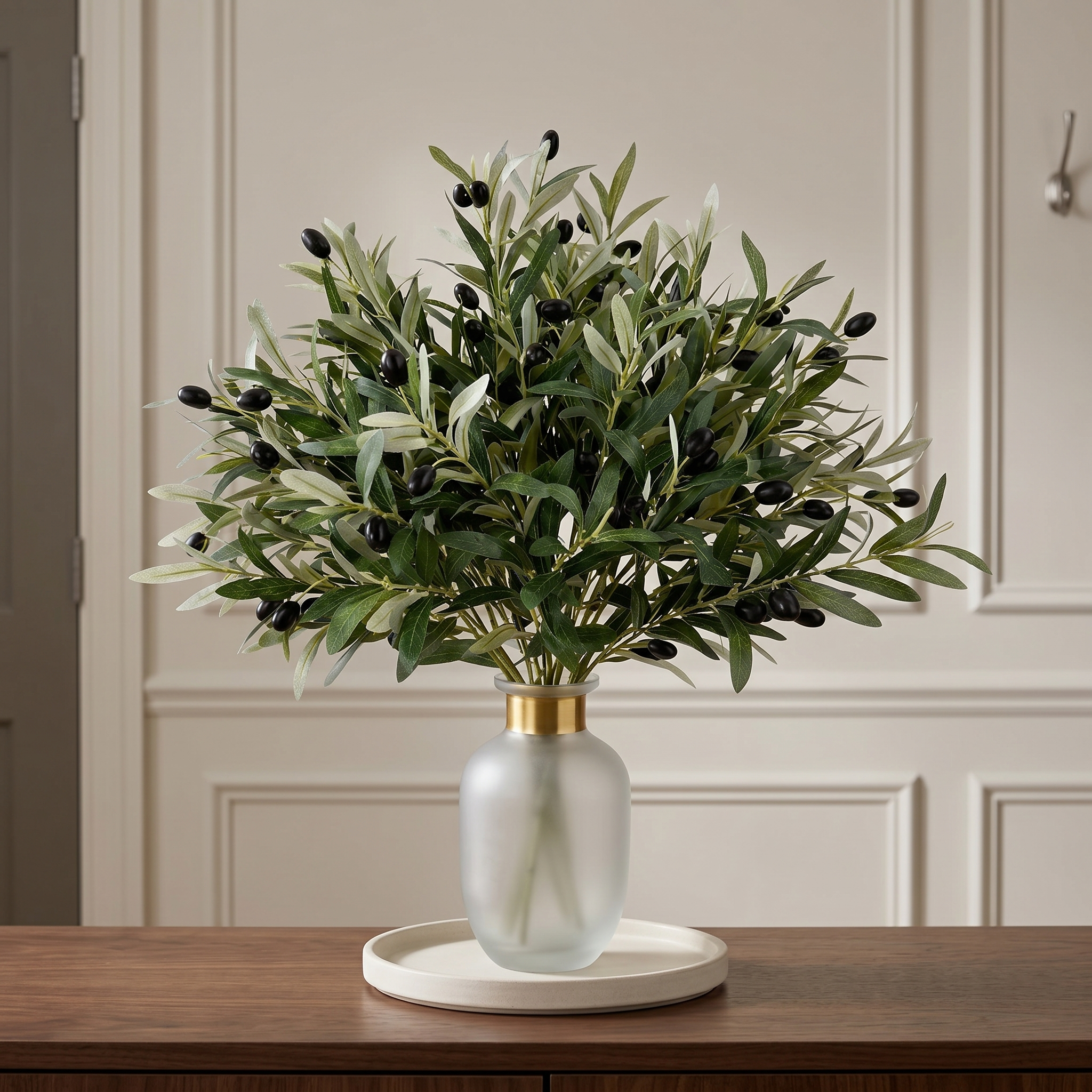 Premium Faux Olive Branches with Fruit