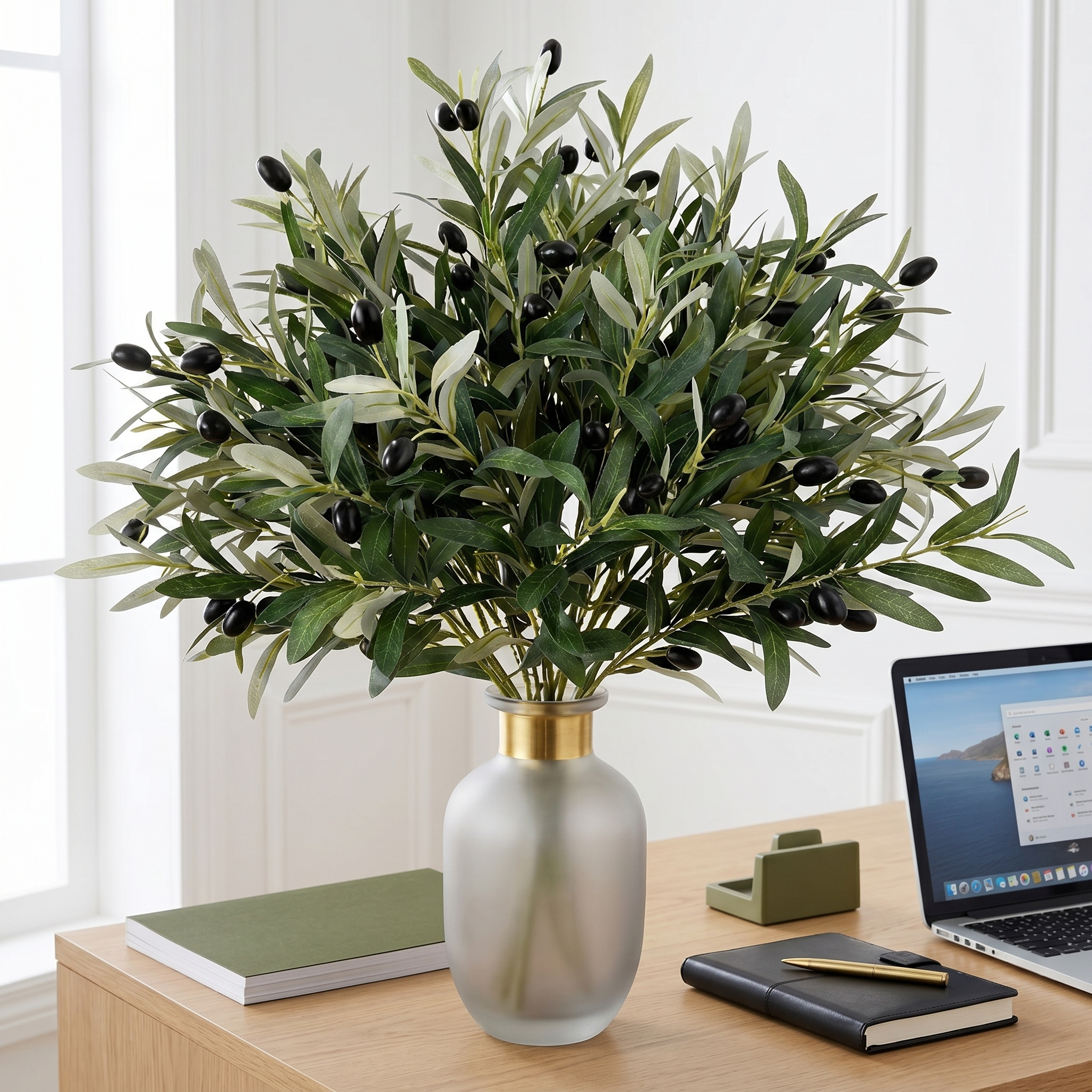 Premium Faux Olive Branches with Fruit
