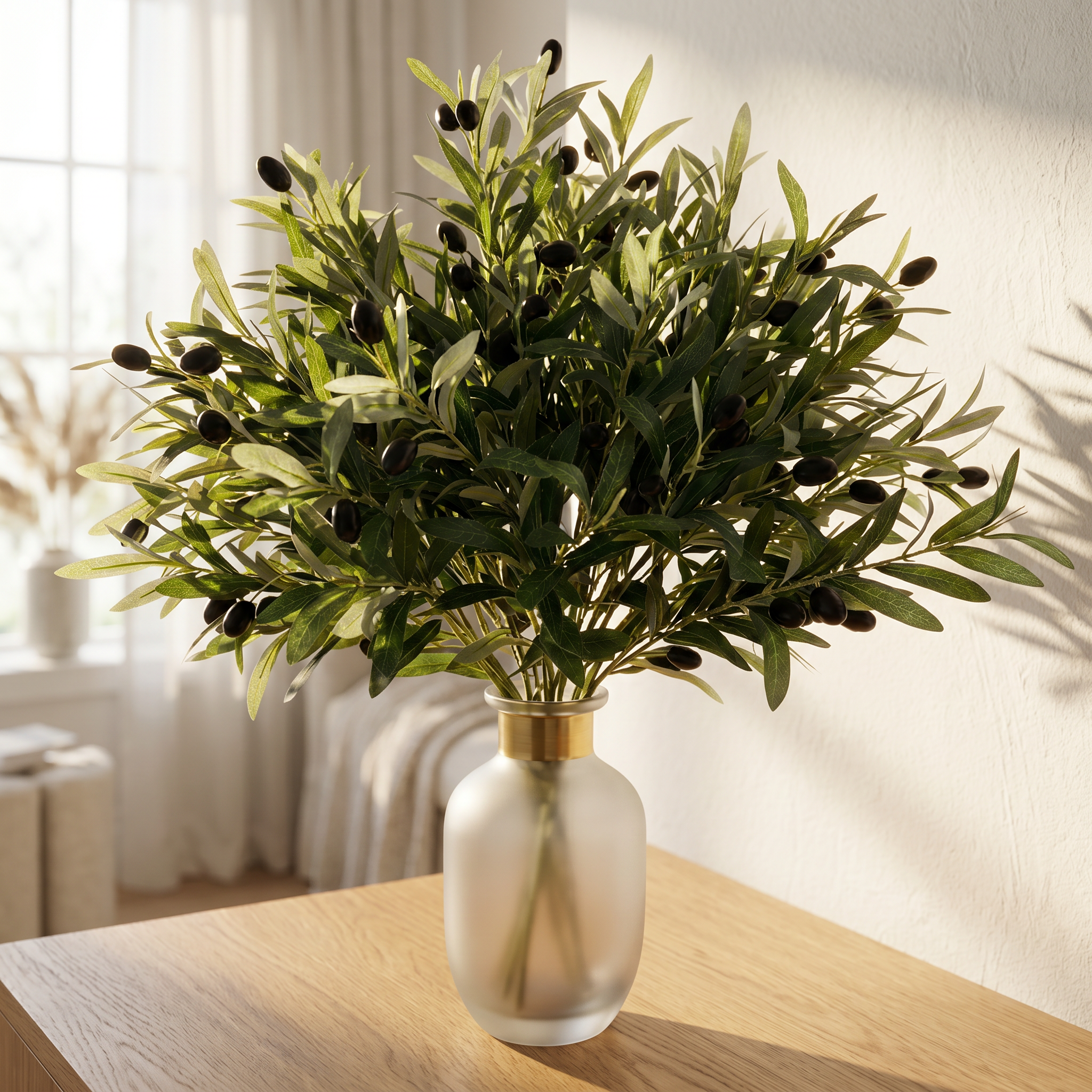 Premium Faux Olive Branches with Fruit