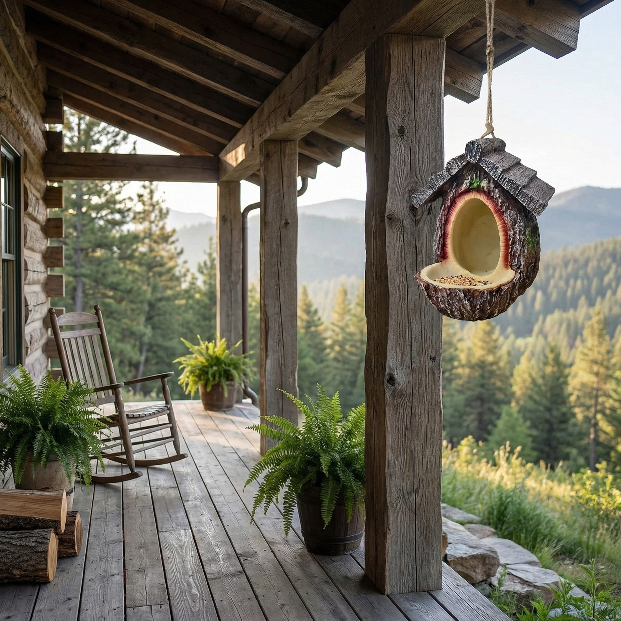 Hanging bird feeder ornament small bird feeder garden