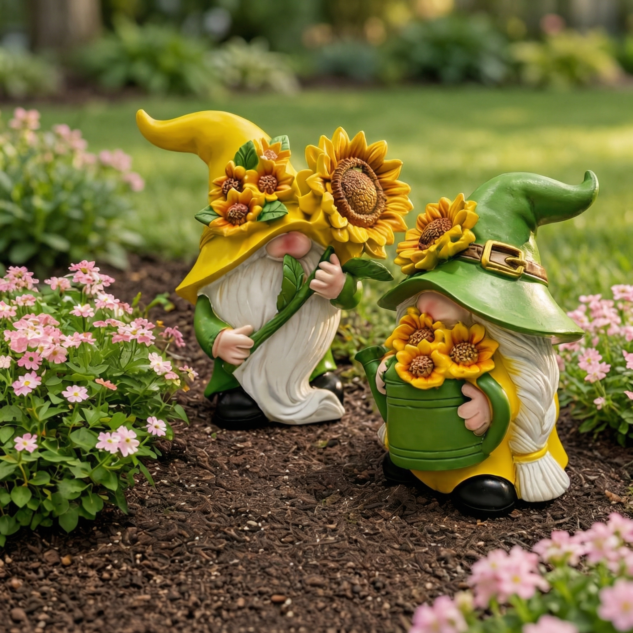 Sunflower Garden Gnomes Set of 2